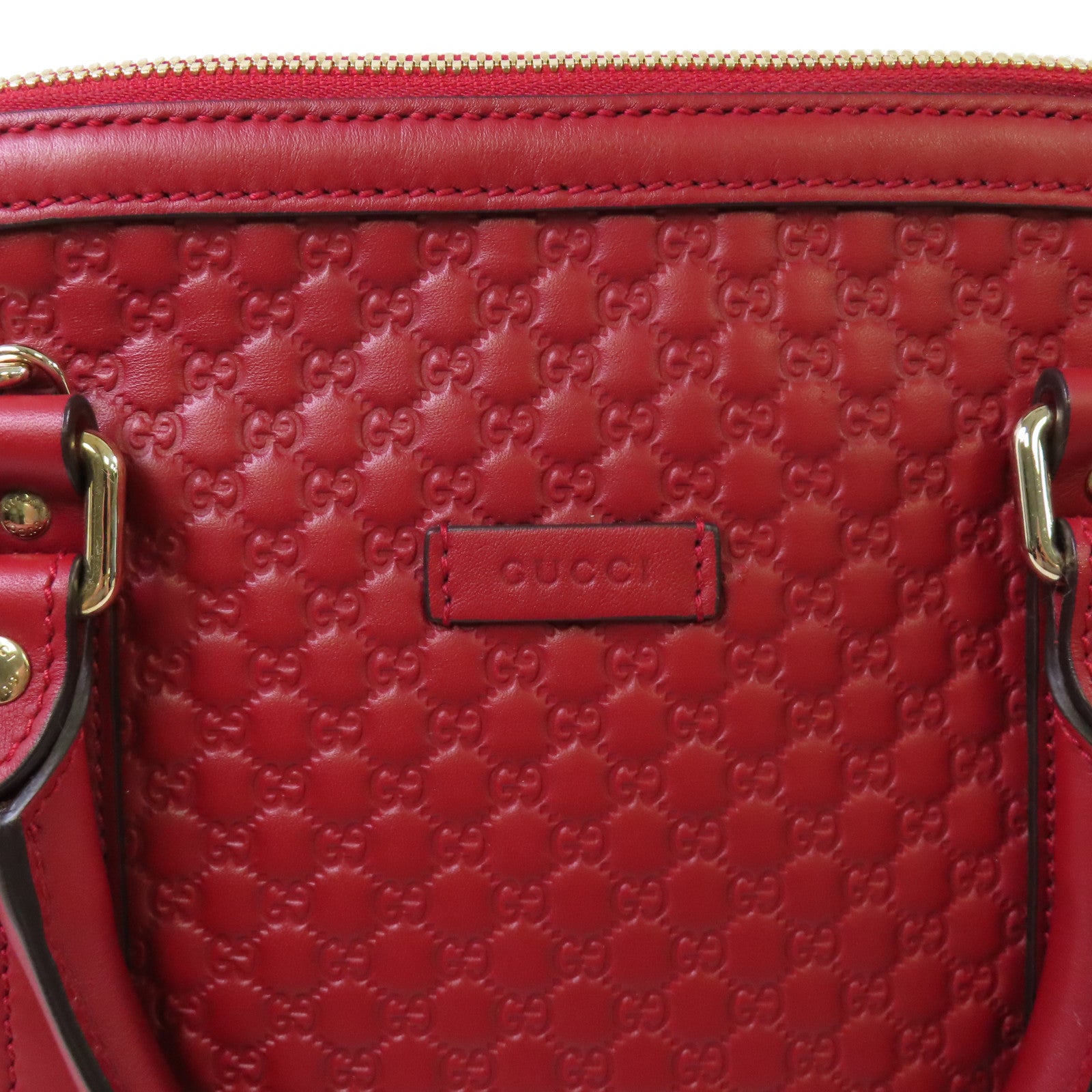 GUCCI 【激減優惠】牛皮皮革Micro Guccissima 2Way Shoulder Bag金扣手挽肩背兩用袋紅色