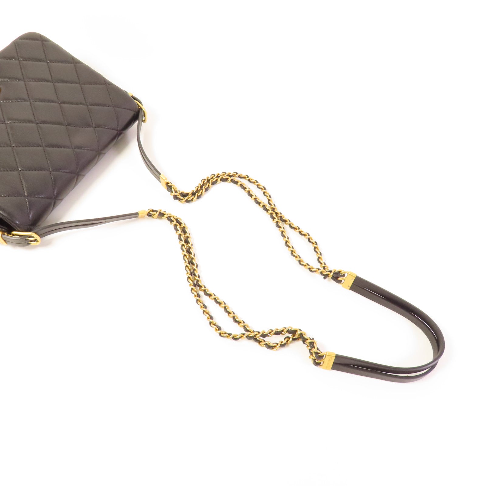 CHANEL 牛皮皮革Mini Chain Flap Bag金扣鏈帶肩背袋