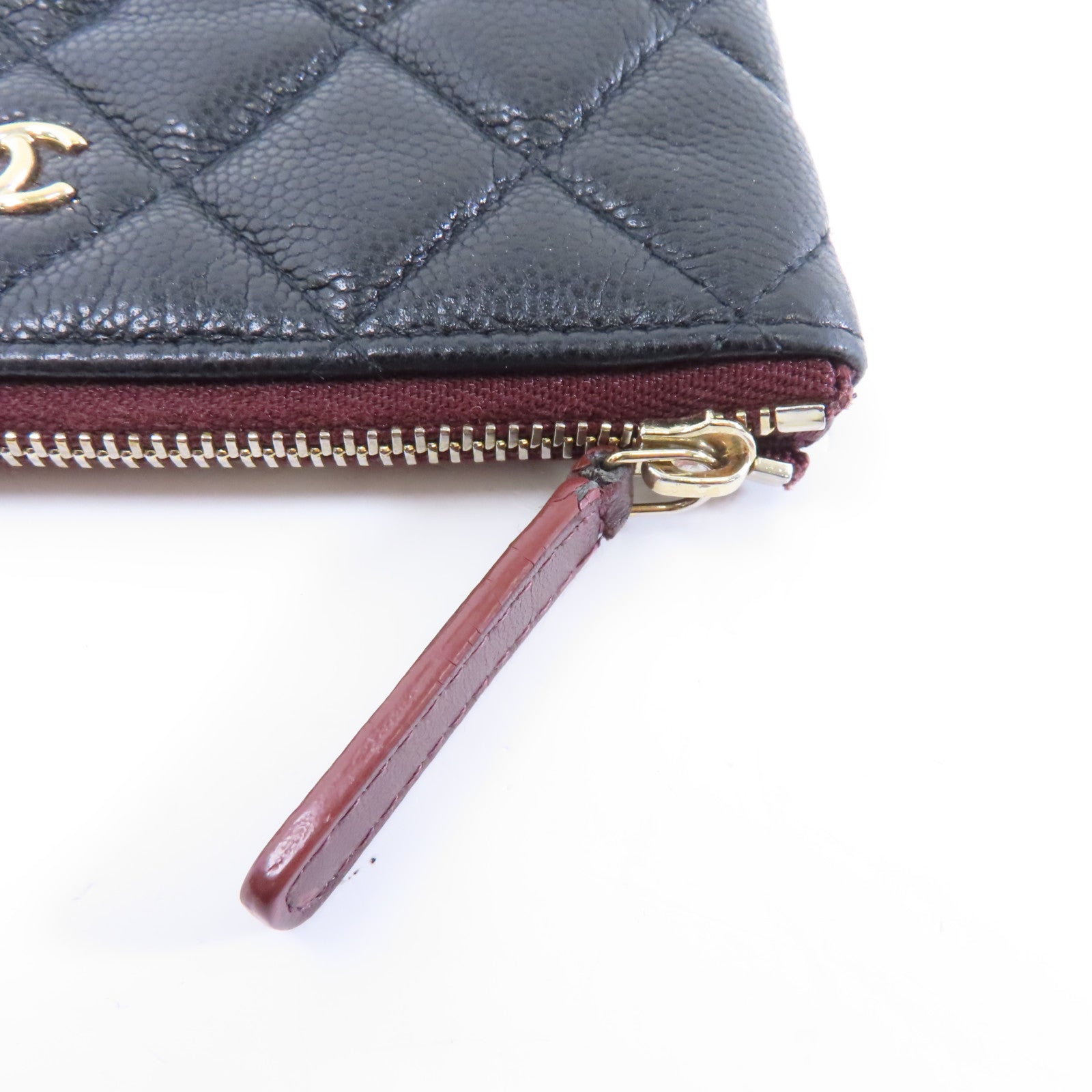 CHANEL 菱格Caviar皮革Clutch Bag金扣手拿包黑色