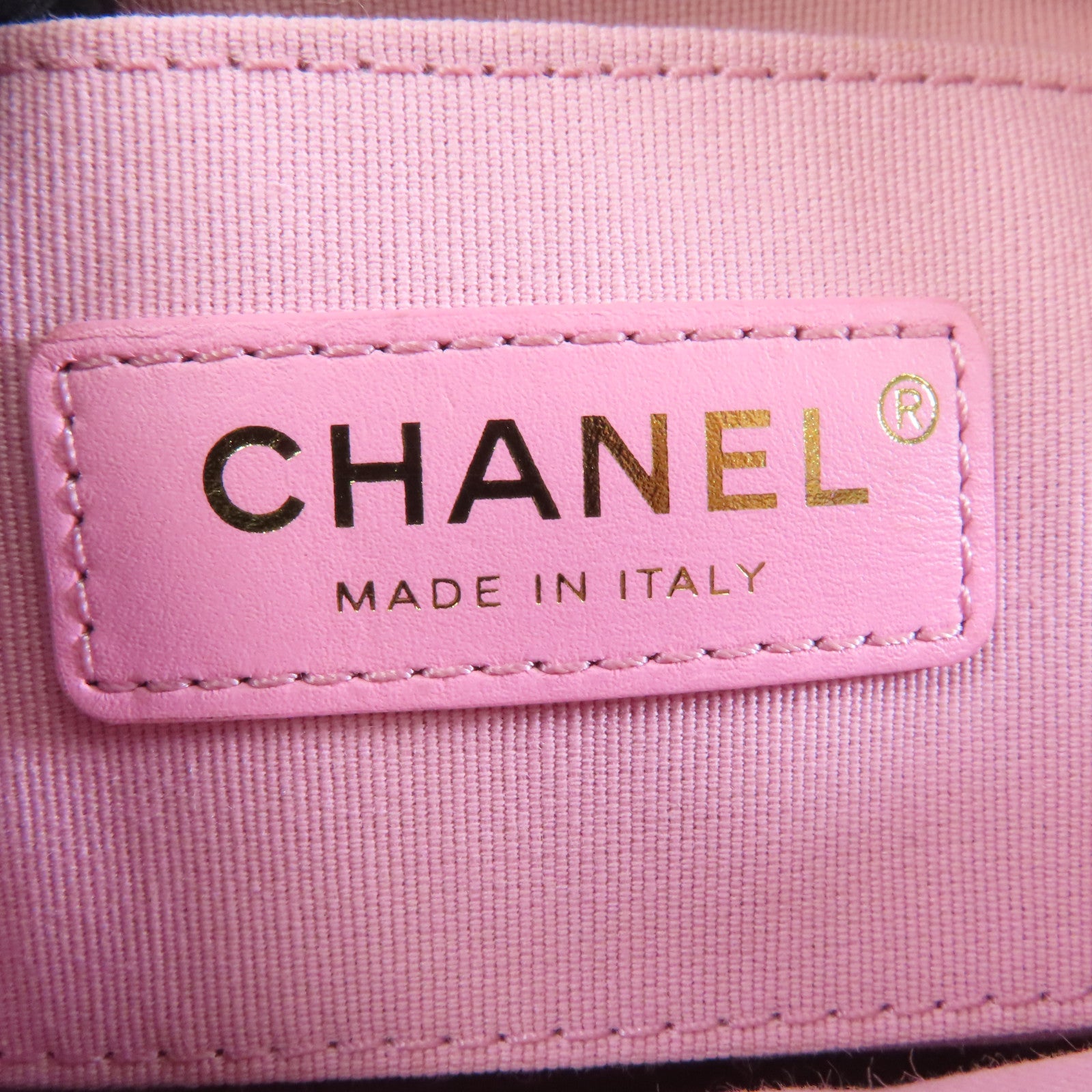 CHANEL 菱格牛皮皮革Shoulder Bag金扣鏈帶肩背袋粉紅色/黑色/米色