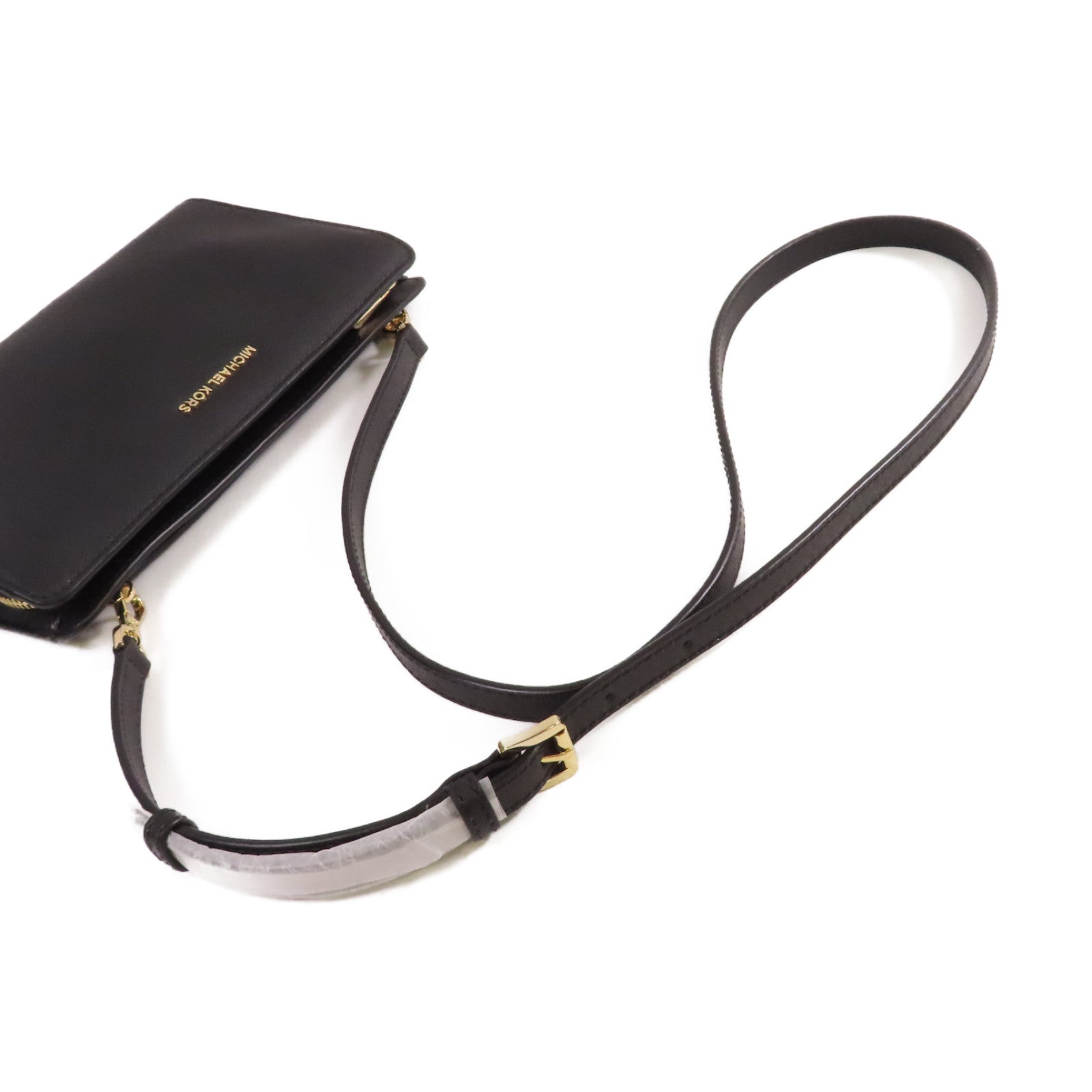 Michael Kors Saffiano皮革Shoulder Bag金扣肩背袋黑色