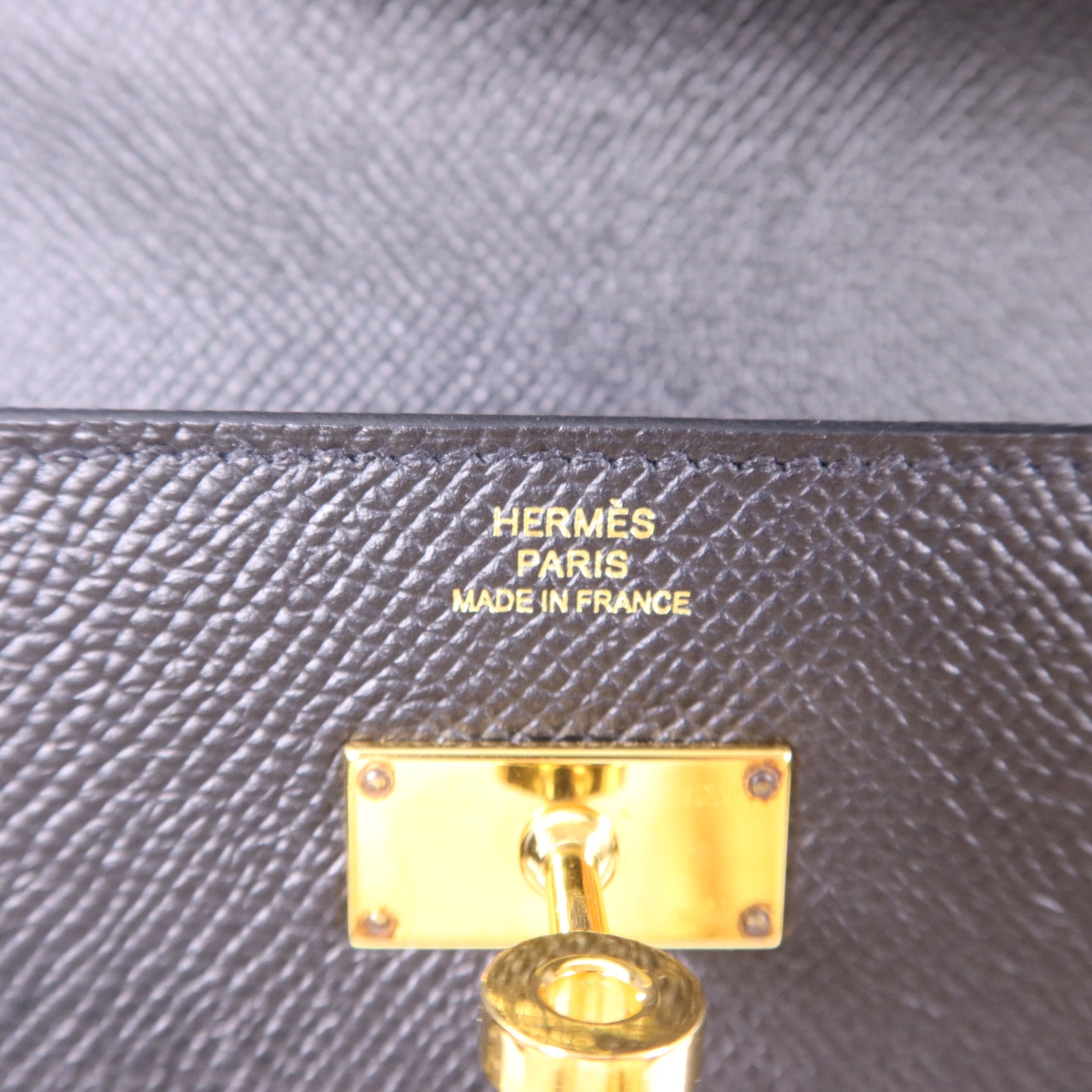 HERMES Epsom皮革Kelly Wallet金扣長錢包Noir