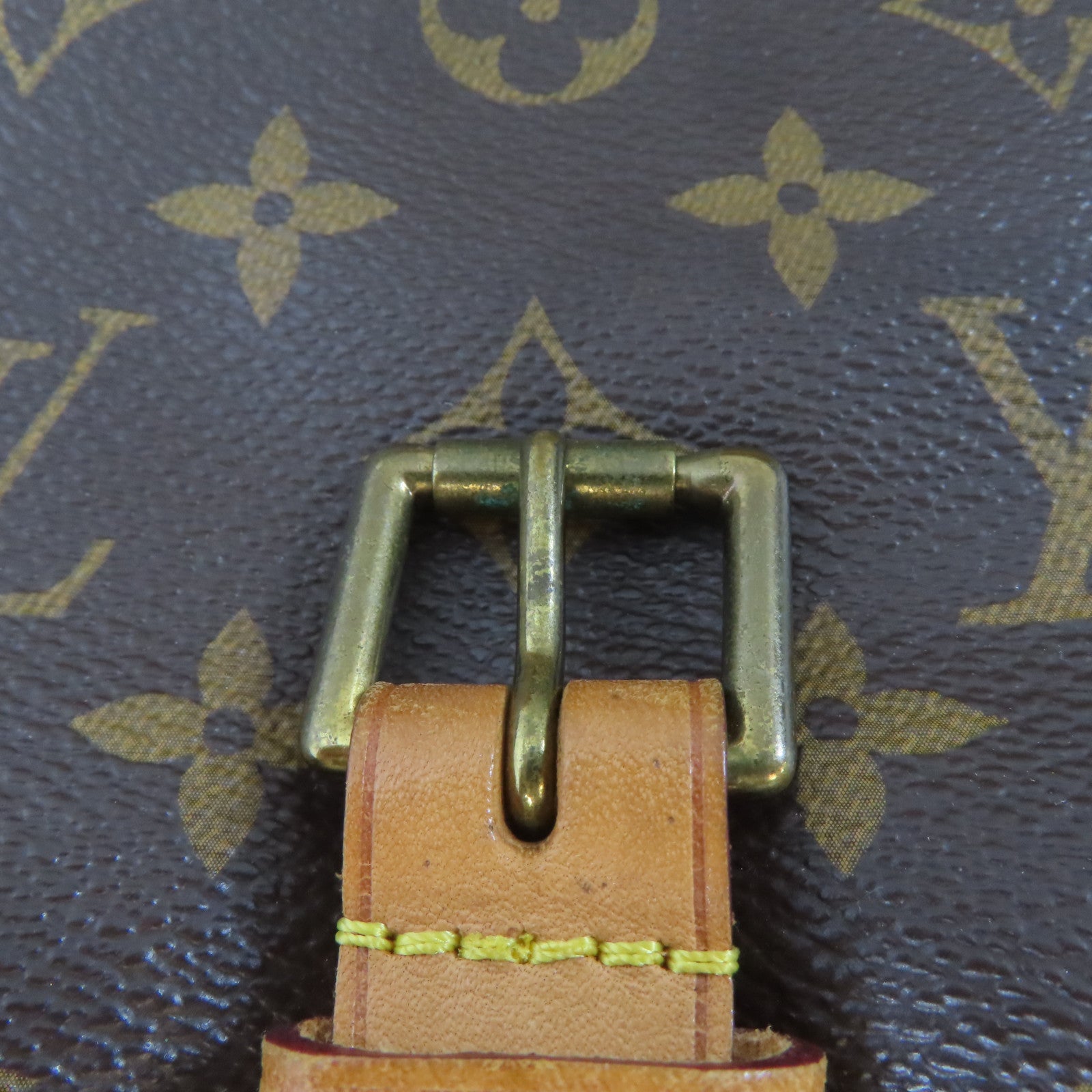 LOUIS VUITTON Monogram Saumur MM金扣肩背袋啡色