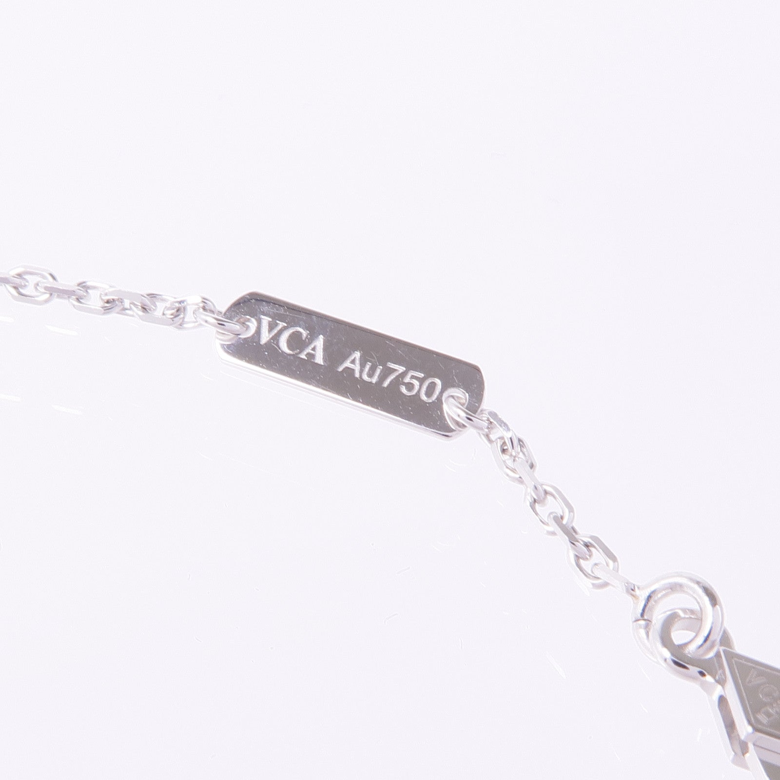 Van Cleef & Arpels 18K白金Vintage Alhambra Pendant珍珠母貝項鍊