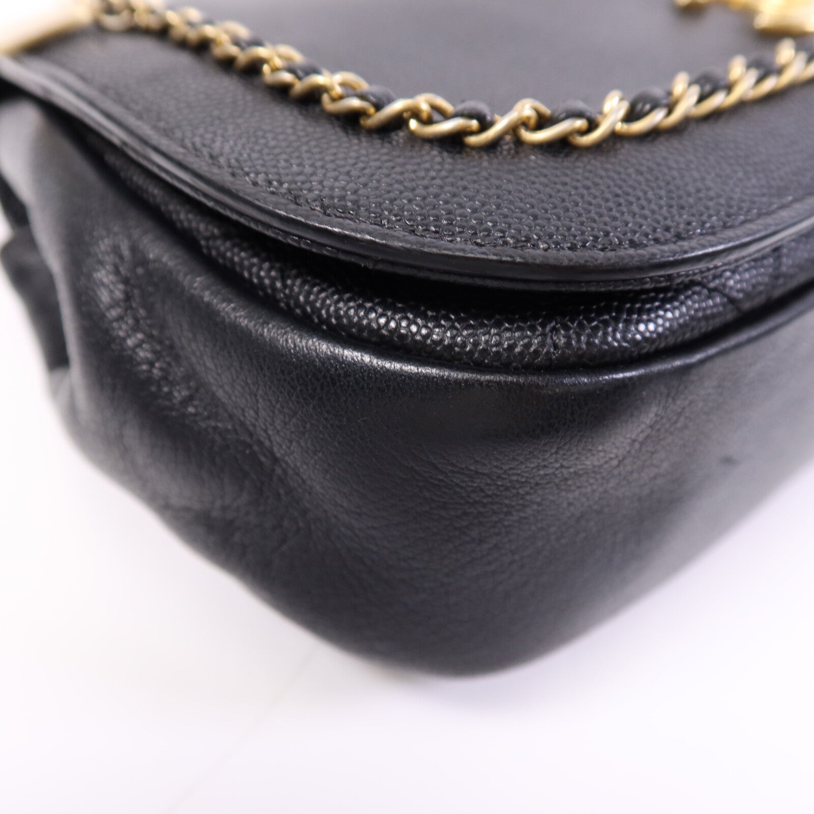 CHANEL 牛皮皮革Chain Shoulder Bag金扣鏈帶肩背袋