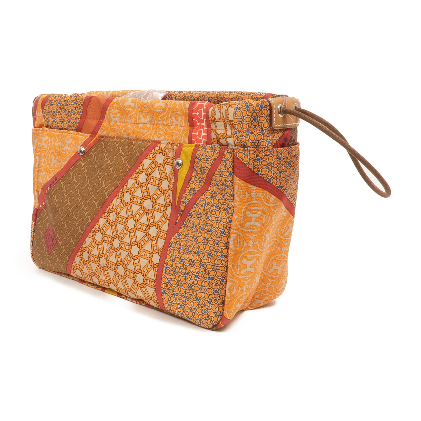 HERMES 絲質/Barenia皮革Fourbi 25 Pouch手拿包