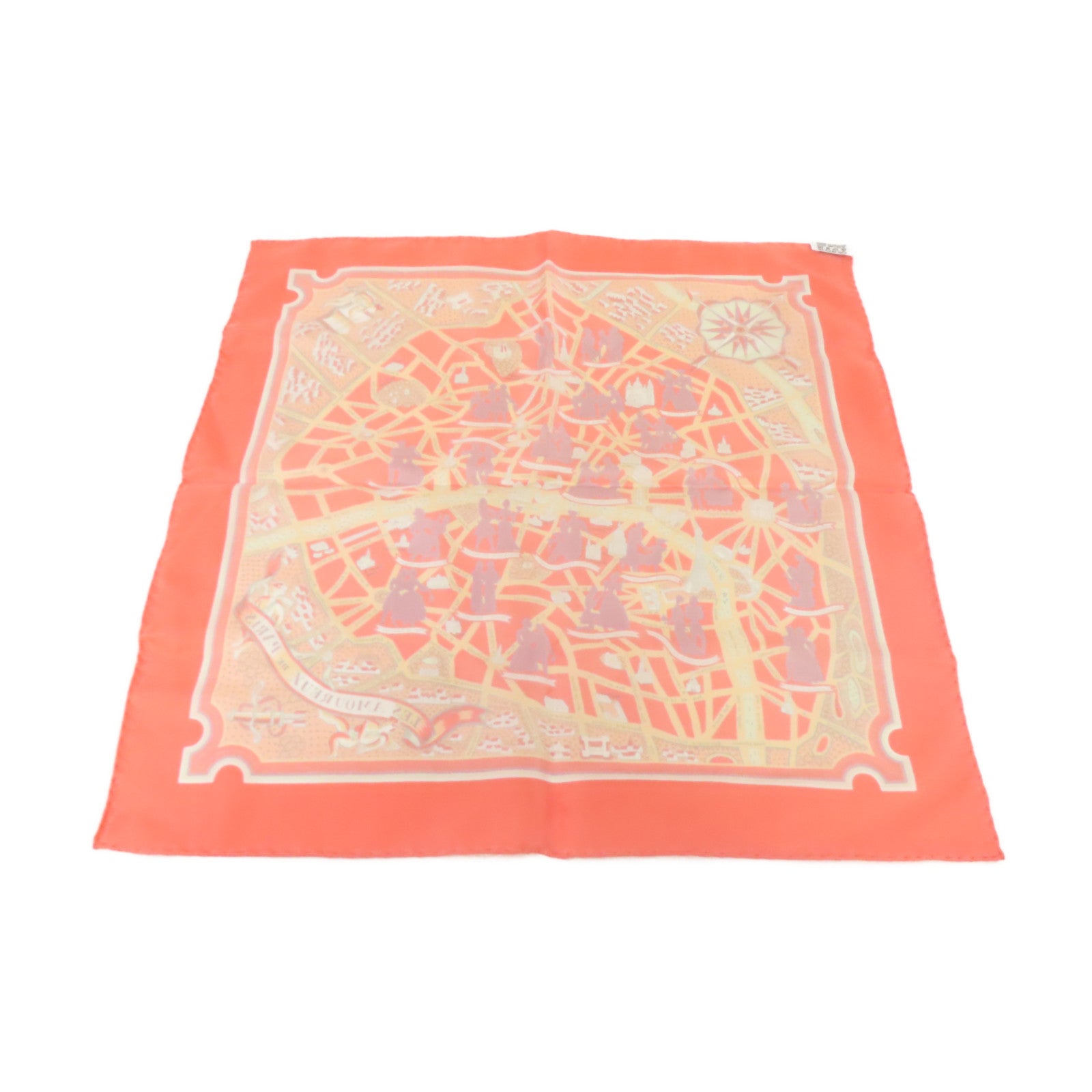 HERMES 【激減優惠】絲質Scarf絲巾橙紅色/橙色