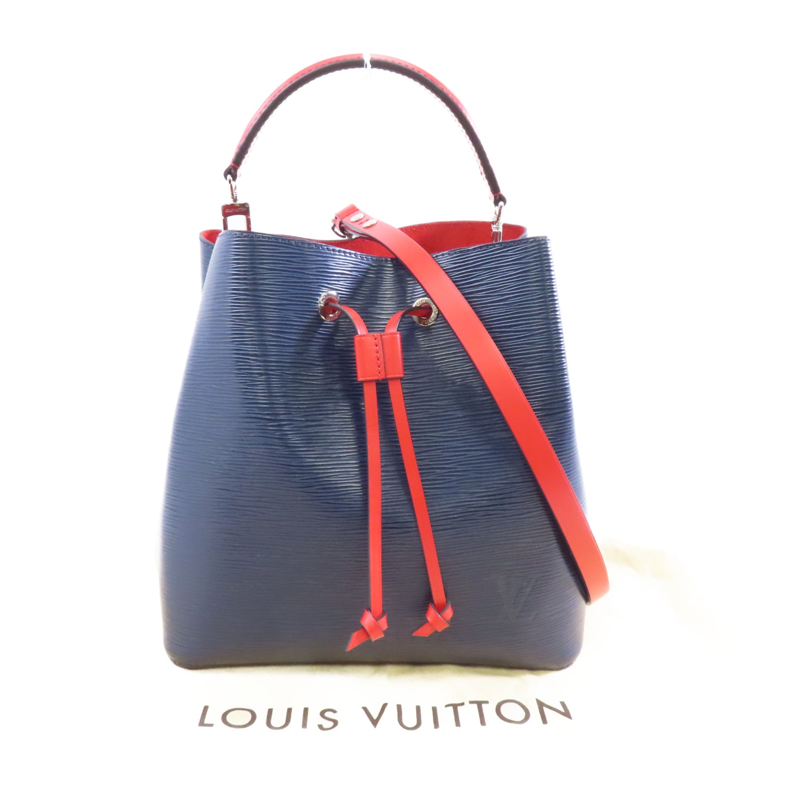 LOUIS VUITTON 【激減優惠】Epi Neo Noe MM銀扣手挽肩背兩用袋藍色/紅色