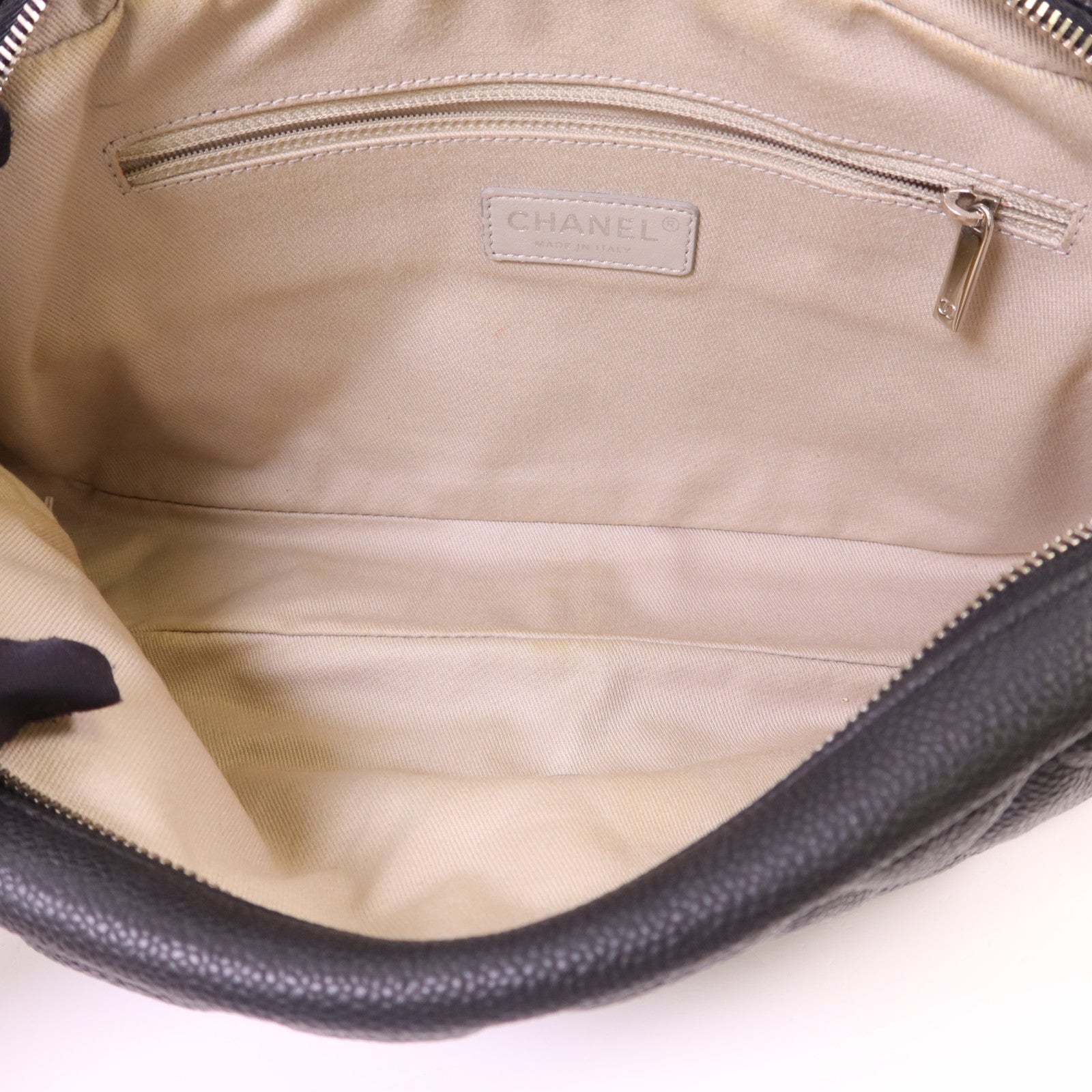 CHANEL 牛皮皮革Chain Shoulder Bag銀扣鏈帶肩背袋