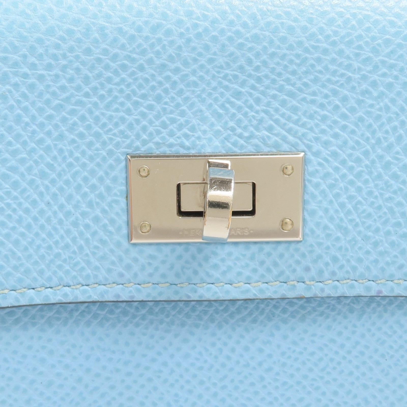 HERMES Epsom皮革Kelly Pocket Compact Wallet錢包Celeste
