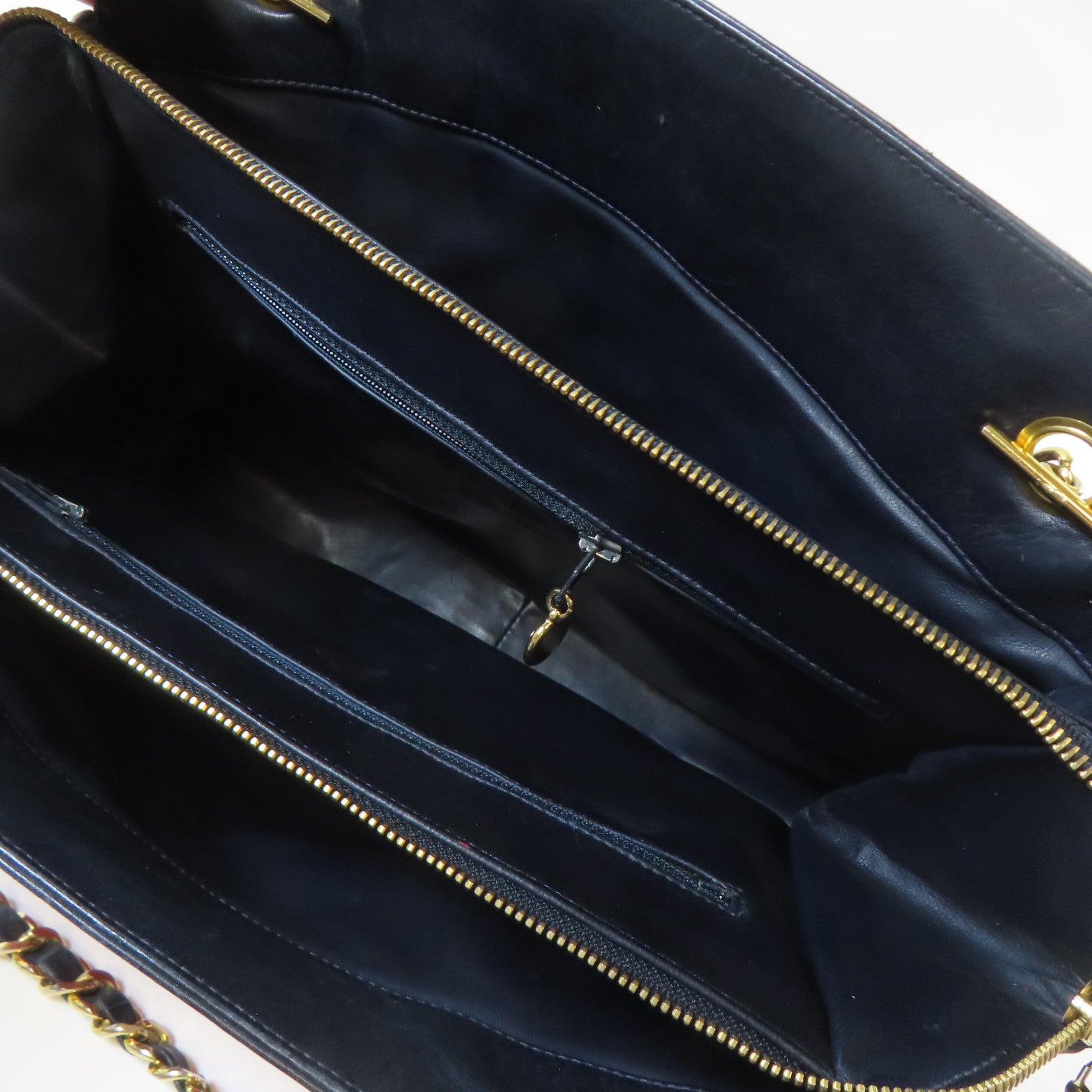 CHANEL 菱格羊皮皮革Chain Shoulder Bag金扣鏈帶肩背袋紅色/深藍色