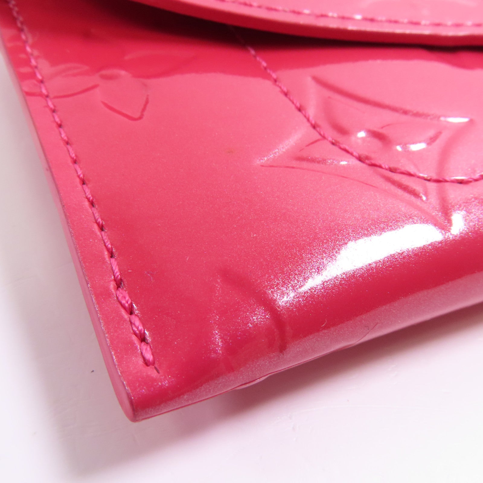 LOUIS VUITTON Vernis Card Case金扣卡片套粉紅色