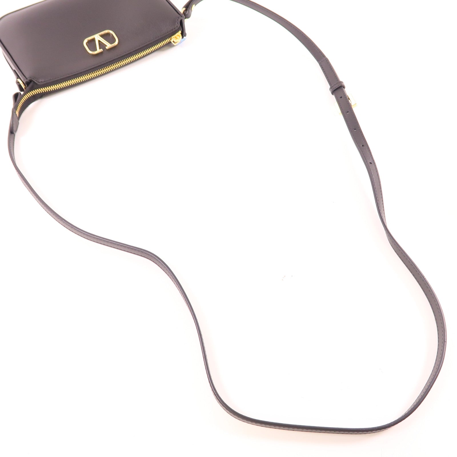 Valentino GHW Vlogo Mini Bag Shoulder Bag 6W2P0AA9MIM/0NO Calfskin Leather Black
