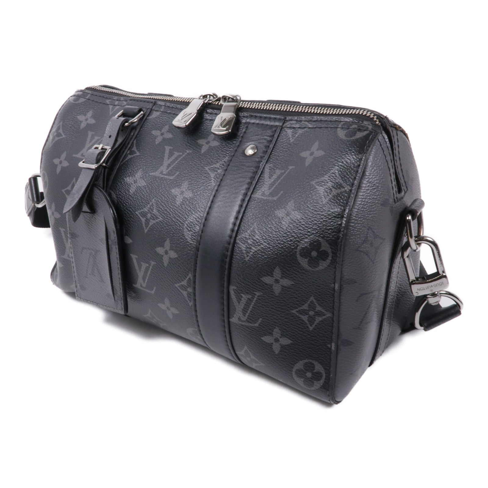 LOUIS VUITTON Monogram Eclipse City Keepall銀扣肩背袋