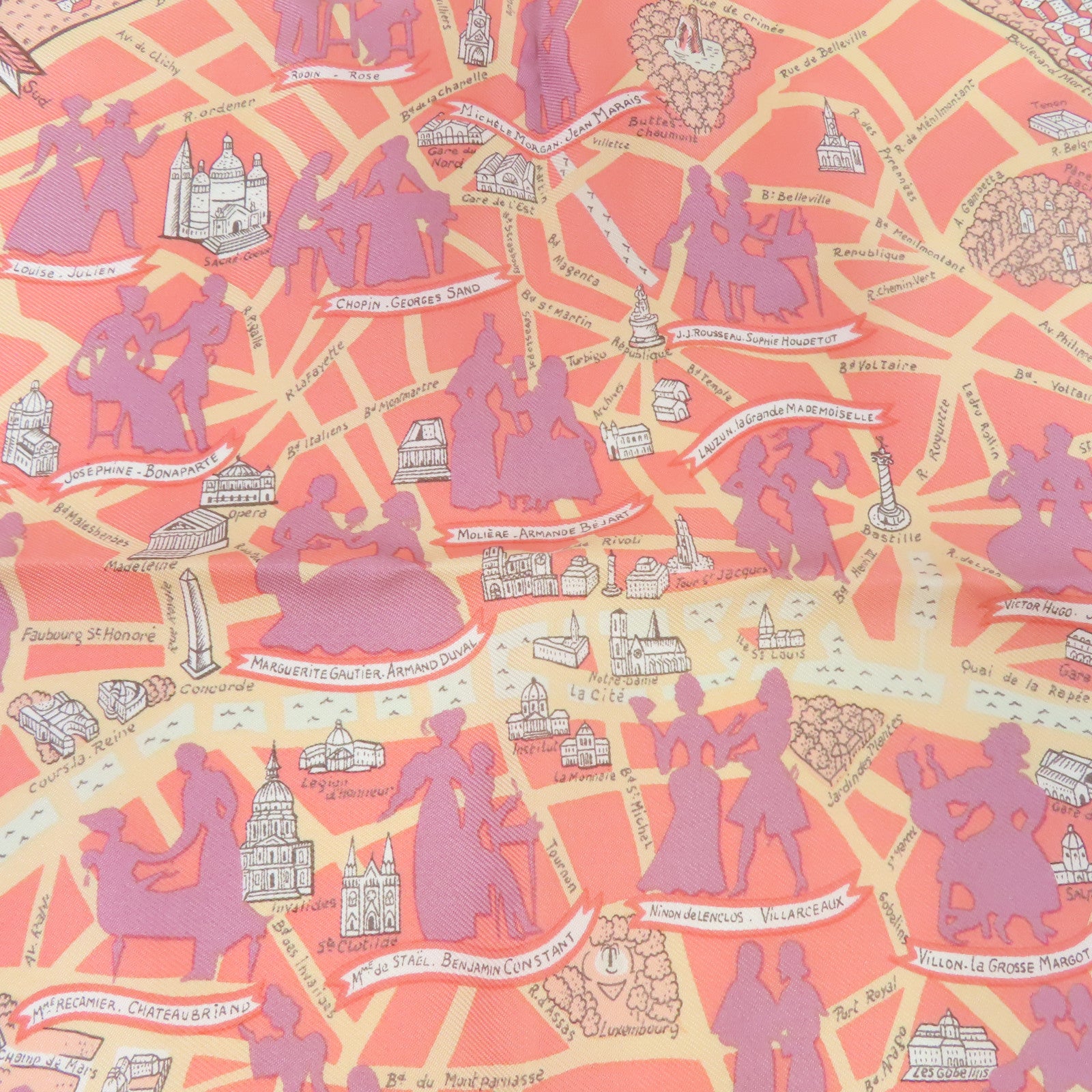 HERMES 【激減優惠】絲質Scarf絲巾橙紅色/橙色