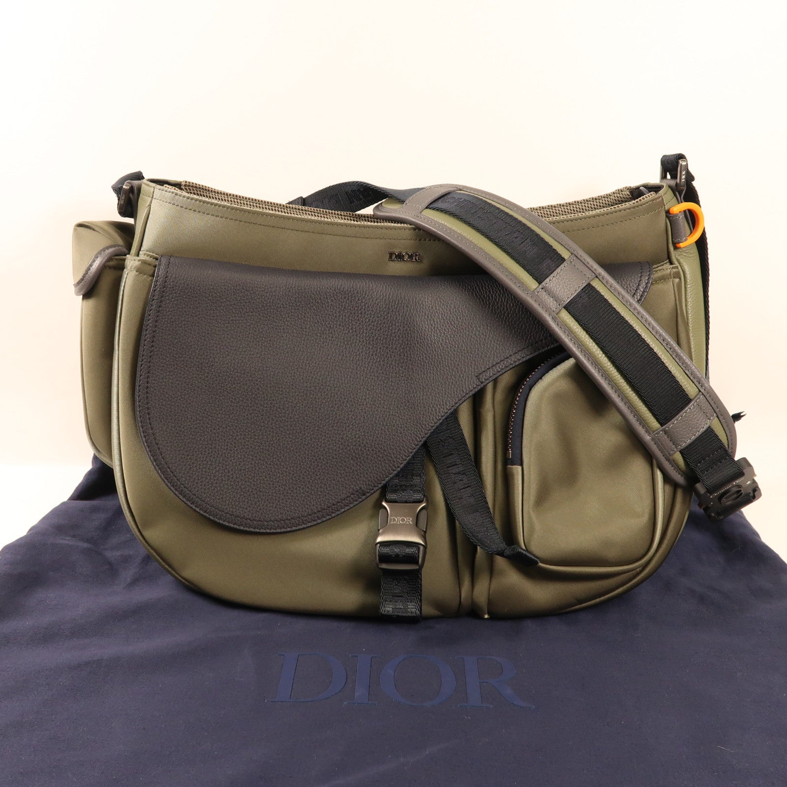 Dior 尼龍/皮革Sacai Saddle Messenger Bag銀扣肩背袋/斜挎包