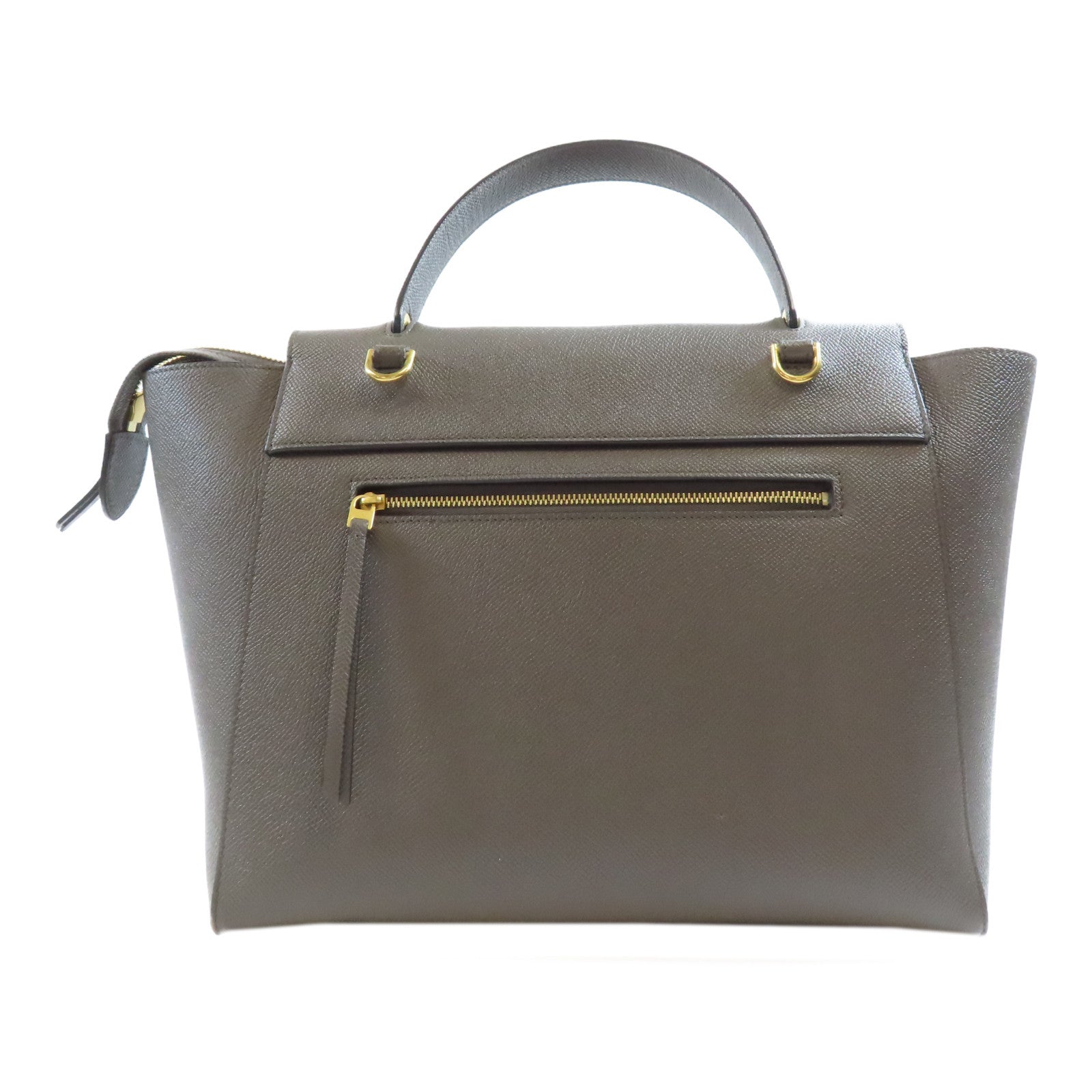 CELINE 牛皮皮革Belt Bag金扣手挽肩背兩用袋灰色