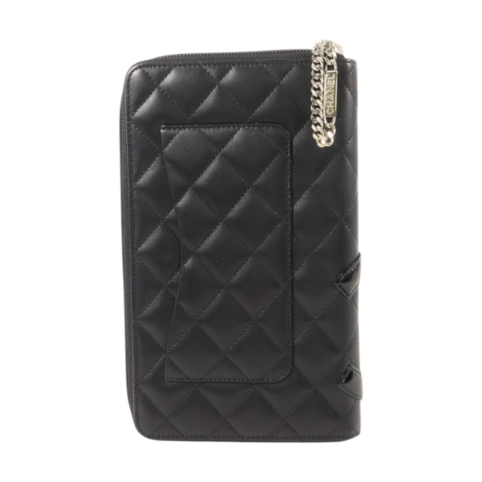 CHANEL 牛皮皮革Cambon Zipper Long Wallet銀扣長錢包