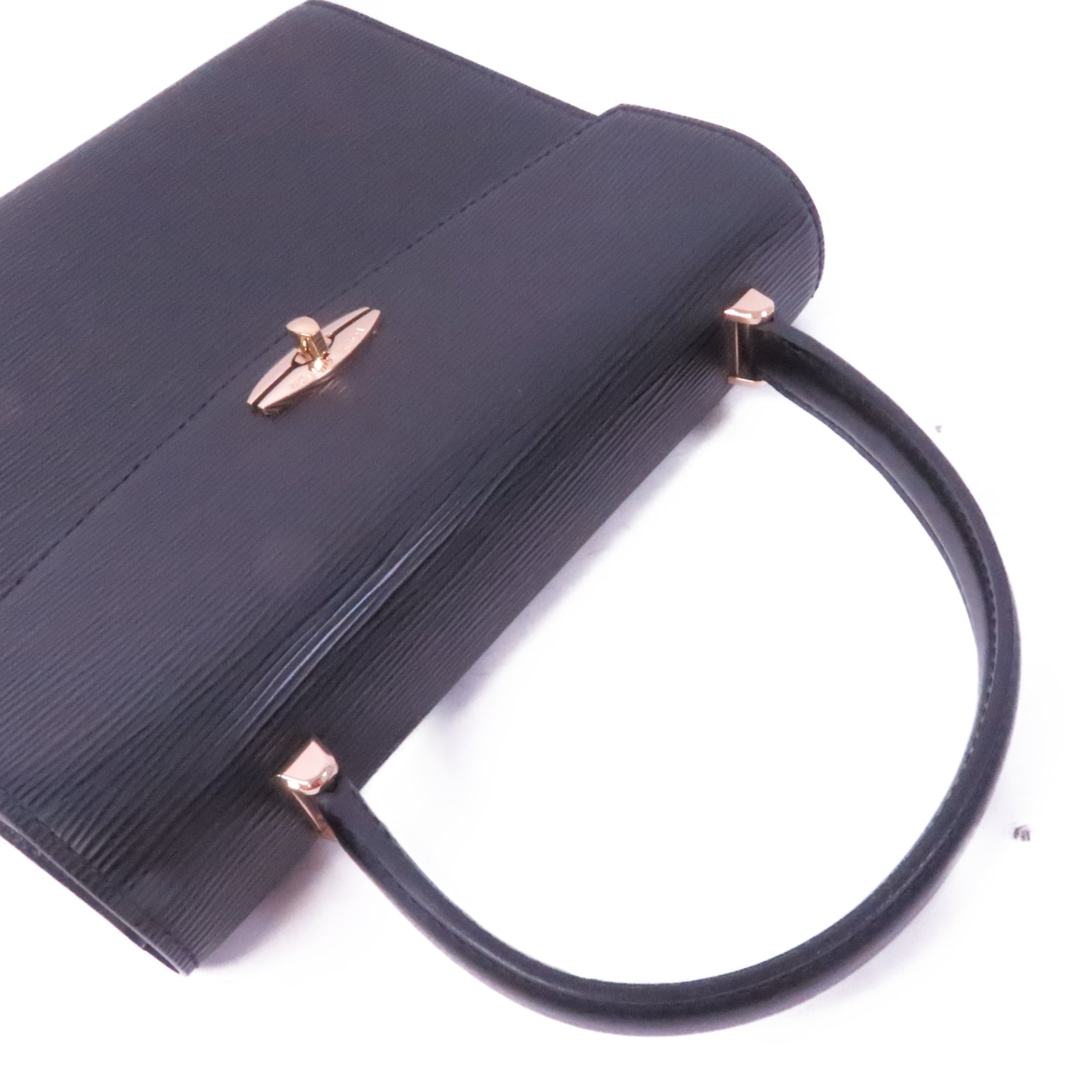LOUIS VUITTON Epi Malesherbes金扣手挽袋黑色