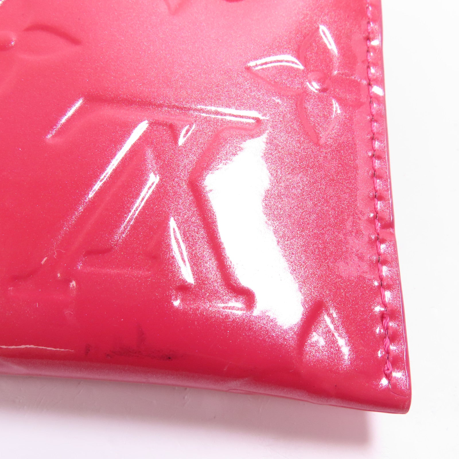 LOUIS VUITTON Vernis Card Case金扣卡片套粉紅色