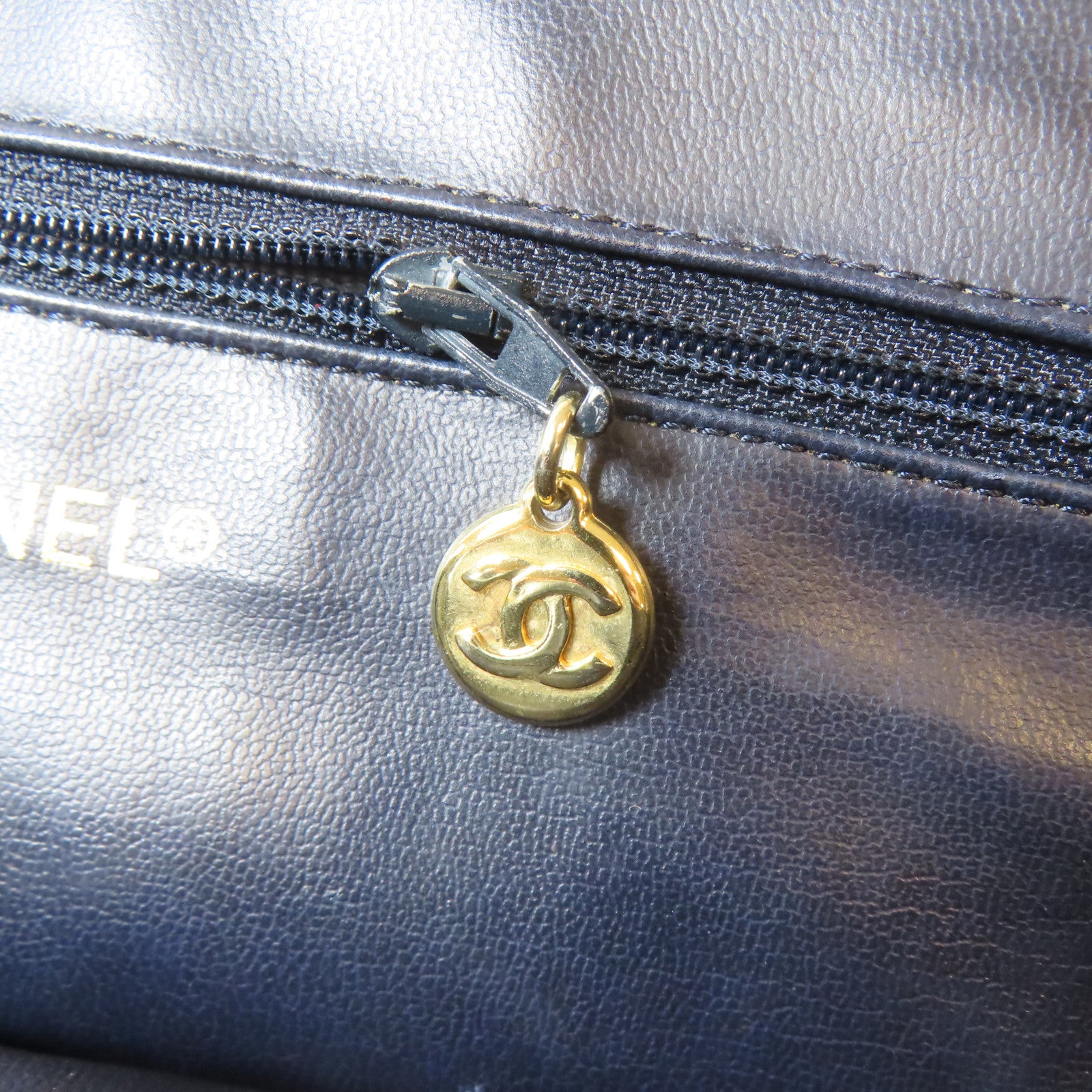 CHANEL 菱格羊皮皮革Chain Shoulder Bag金扣鏈帶肩背袋紅色/深藍色