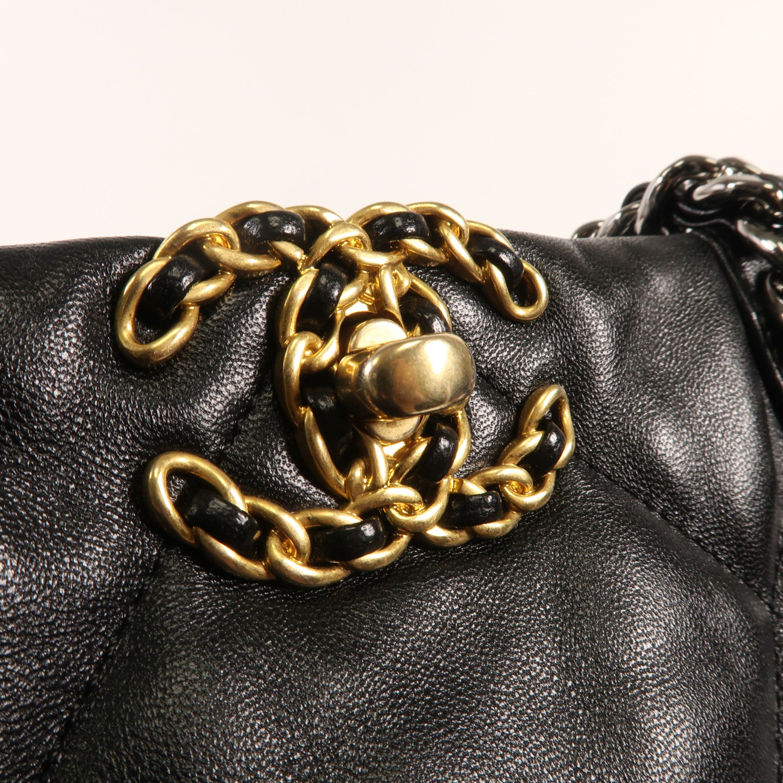 CHANEL 羊皮皮革Chanel 19 Tote金扣手挽袋
