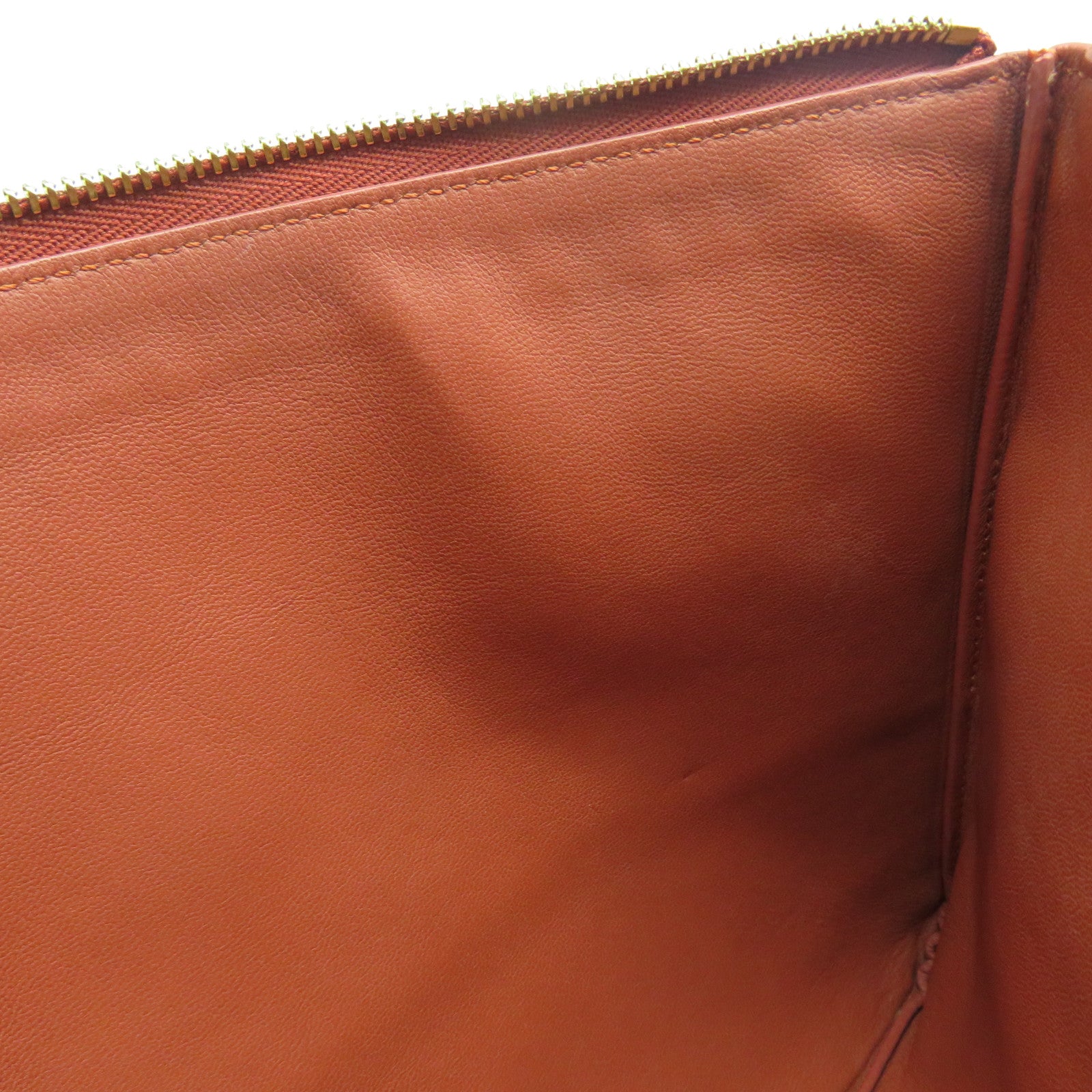 CELINE 牛皮皮革Clutch金扣手拿包紅色/啡色