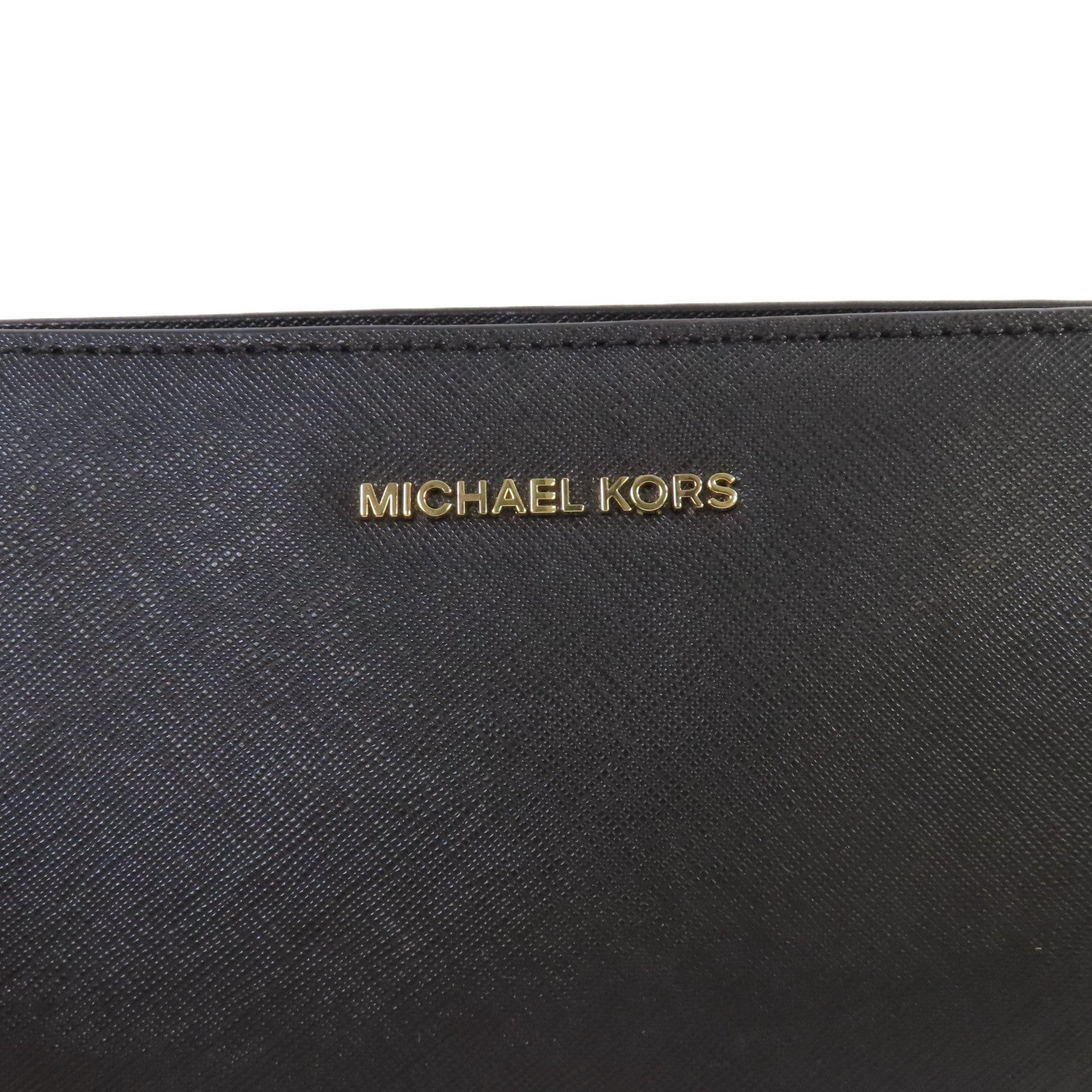 Michael Kors Saffiano皮革Shoulder Bag金扣肩背袋黑色