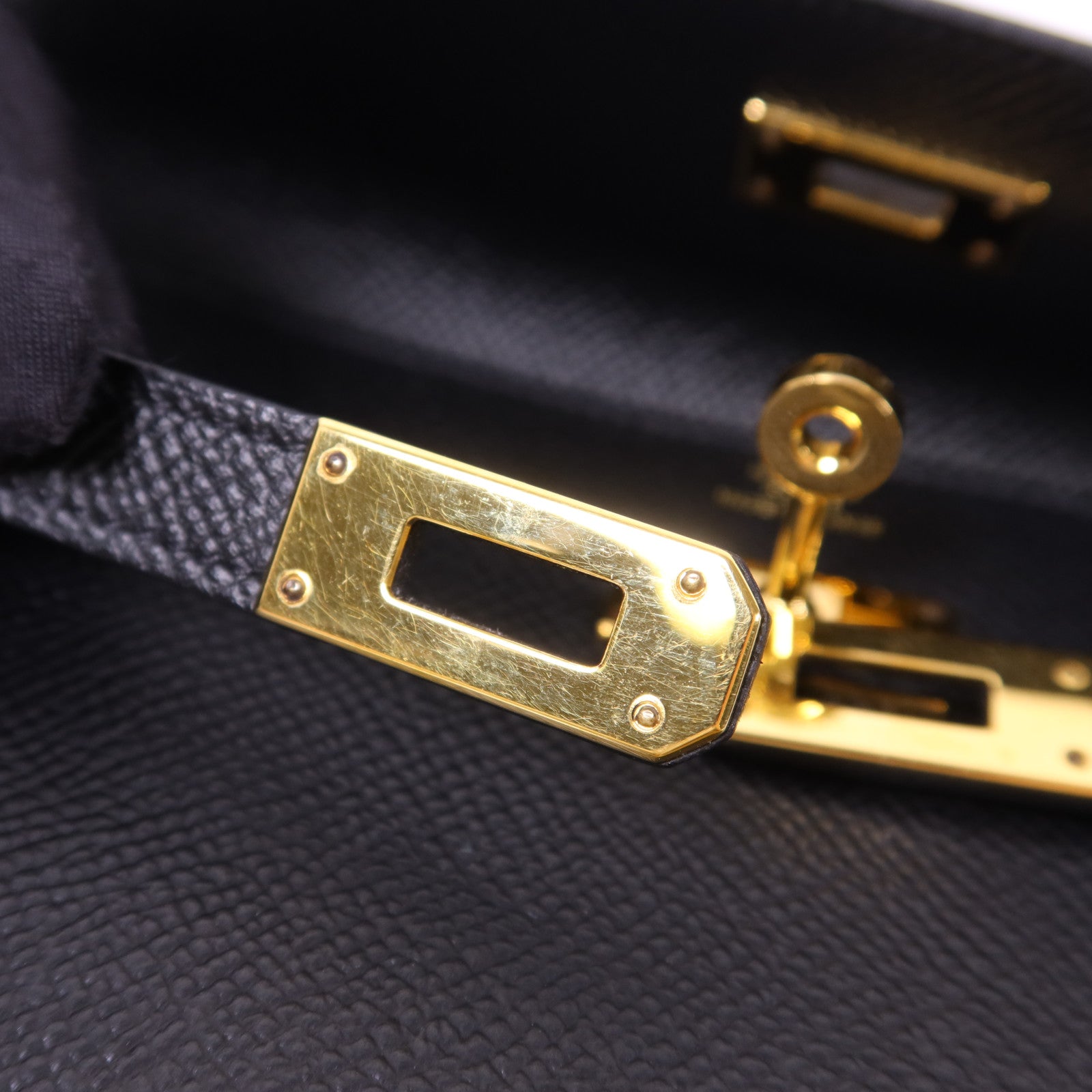 HERMES Epsom皮革Kelly Wallet金扣長錢包Noir