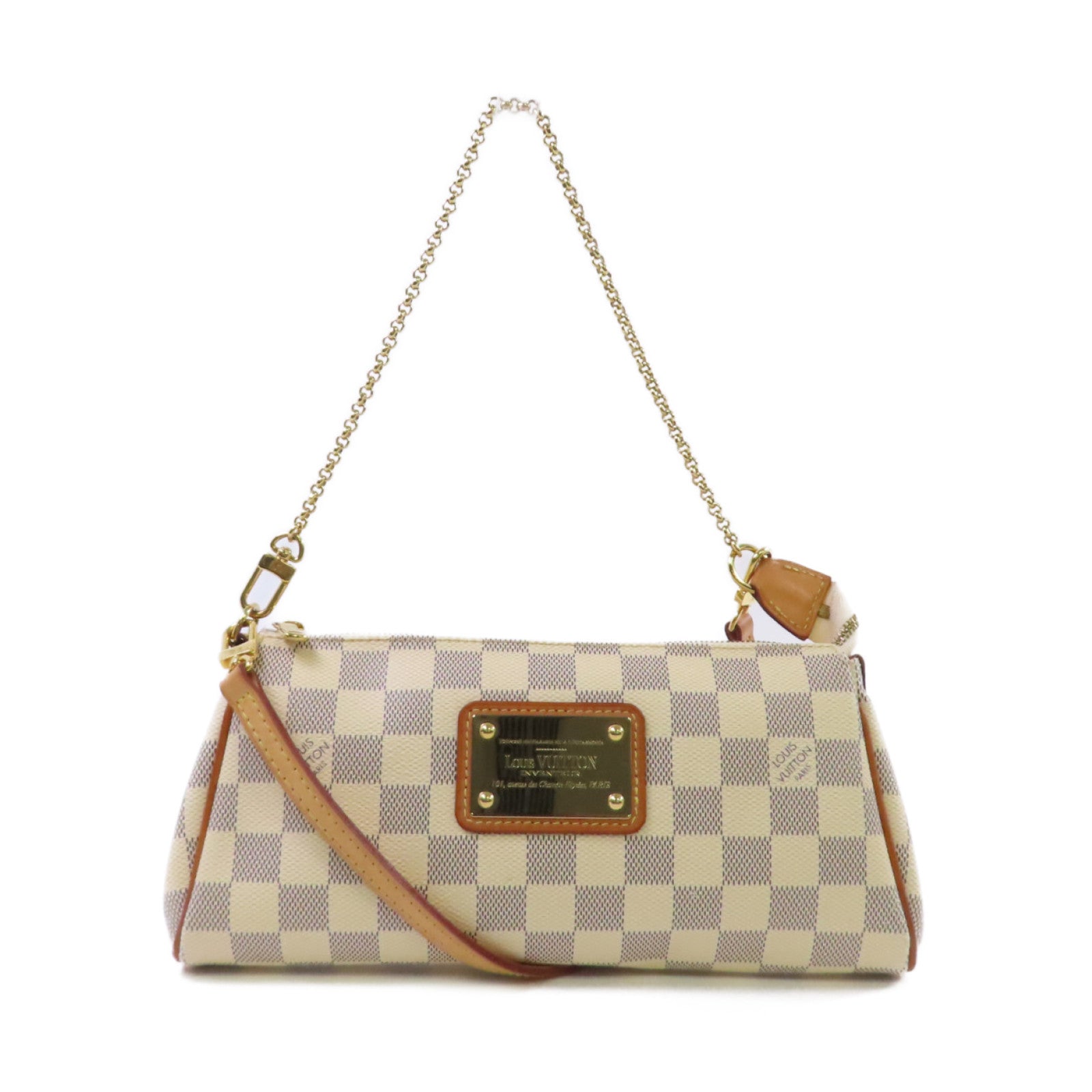 LOUIS VUITTON Damier Azur Eva 2Way Shoulder Bag金扣手挽肩背兩用袋米白色