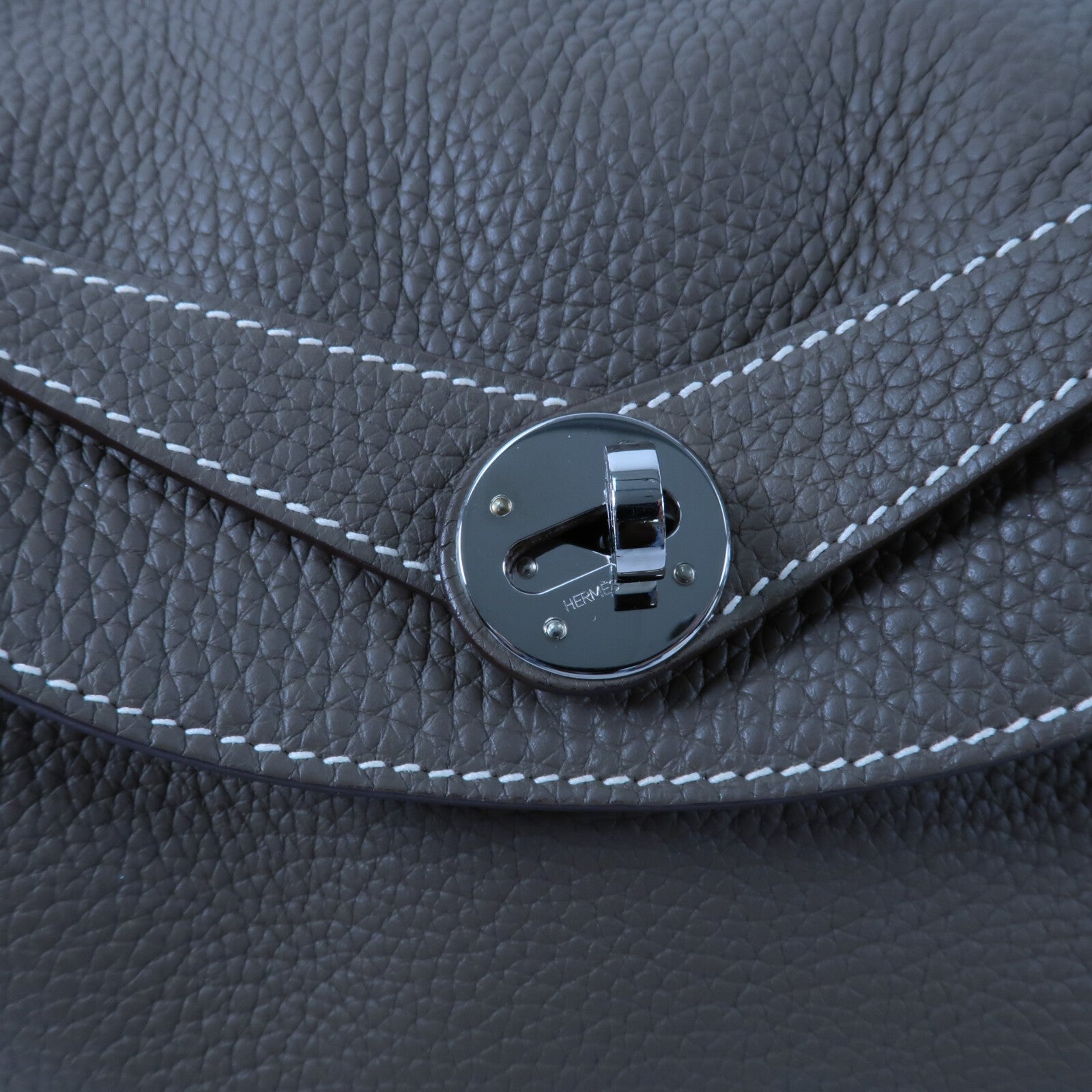 HERMES Clemence皮革Lindy 30手挽肩背兩用袋Etoupe