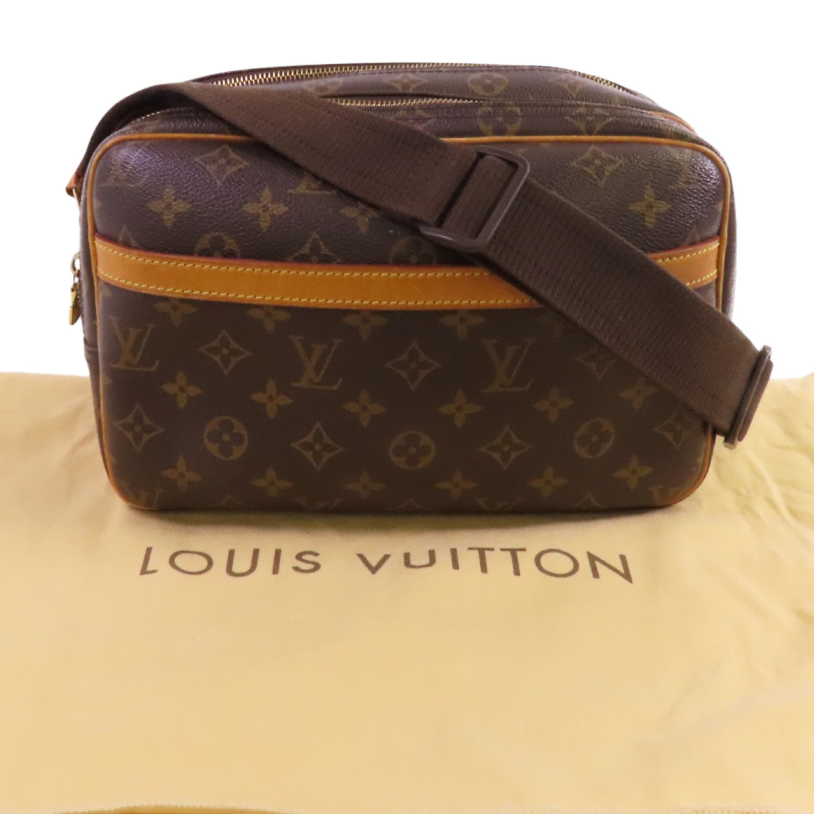 LOUIS VUITTON Monogram Reporter PM金扣肩背袋