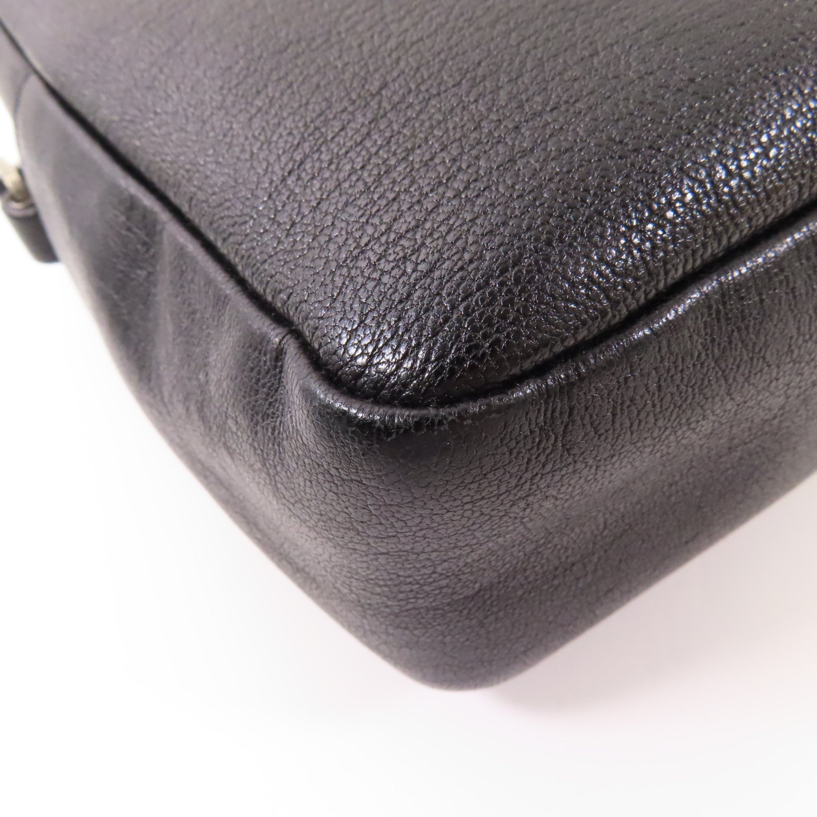 SAINT LAURENT 牛皮皮革Shoulder Bag銀扣肩背袋