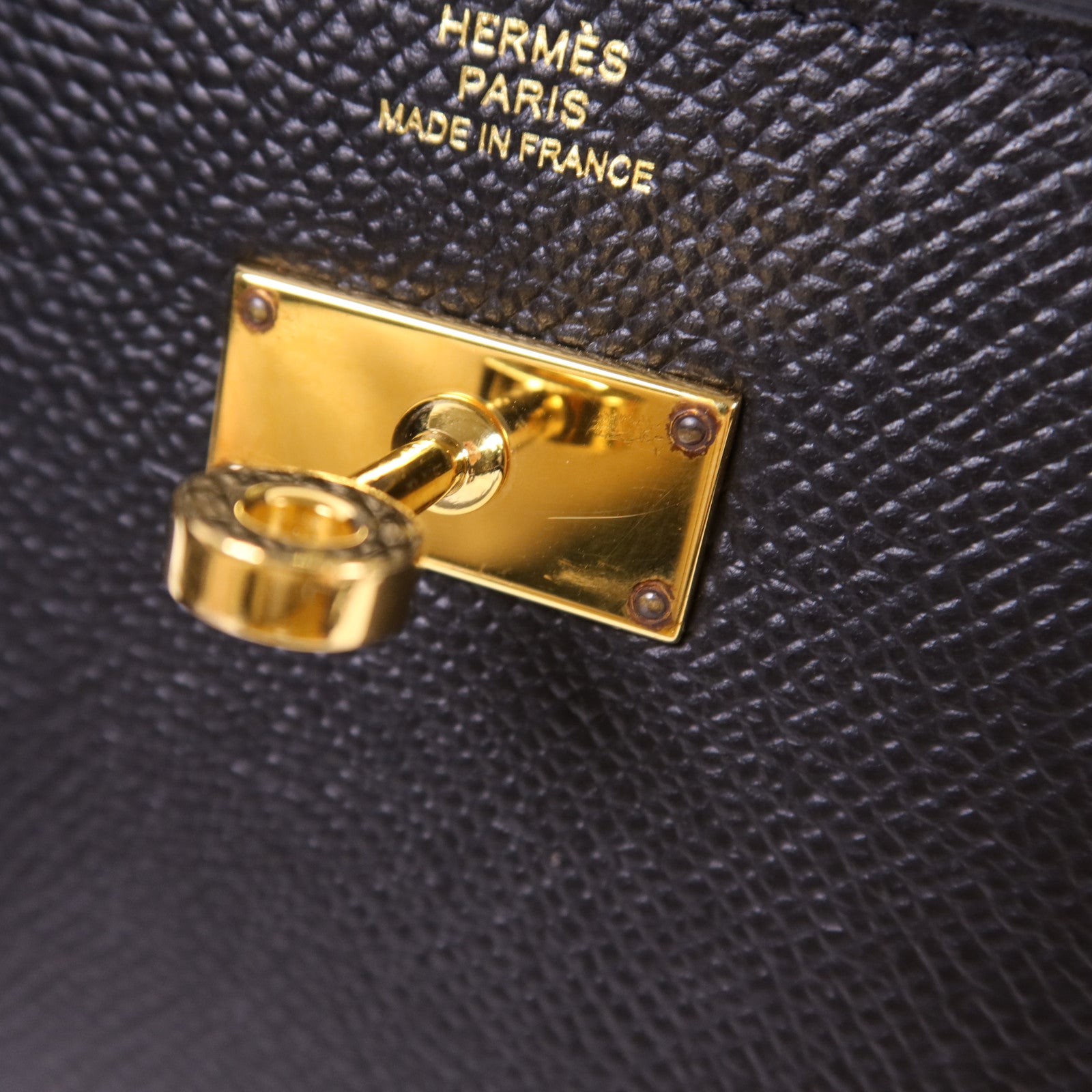HERMES Epsom皮革Kelly Wallet金扣長錢包Noir