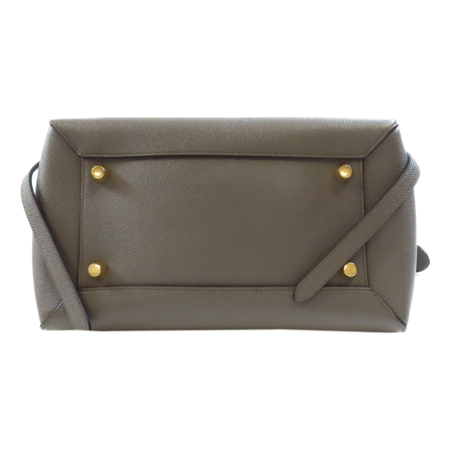 CELINE 牛皮皮革Belt Bag金扣手挽肩背兩用袋灰色