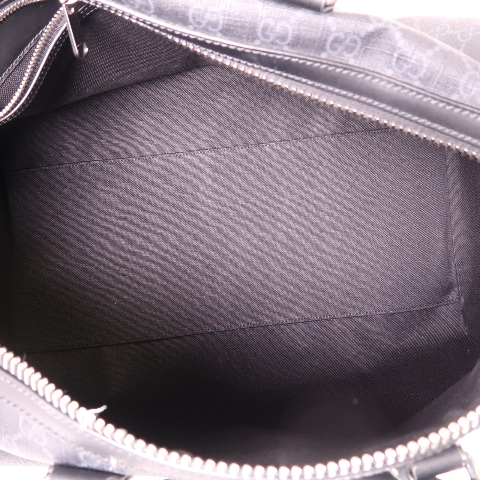 GUCCI 塗層帆布/皮革Carry-On Duffle銀扣手挽肩背兩用袋