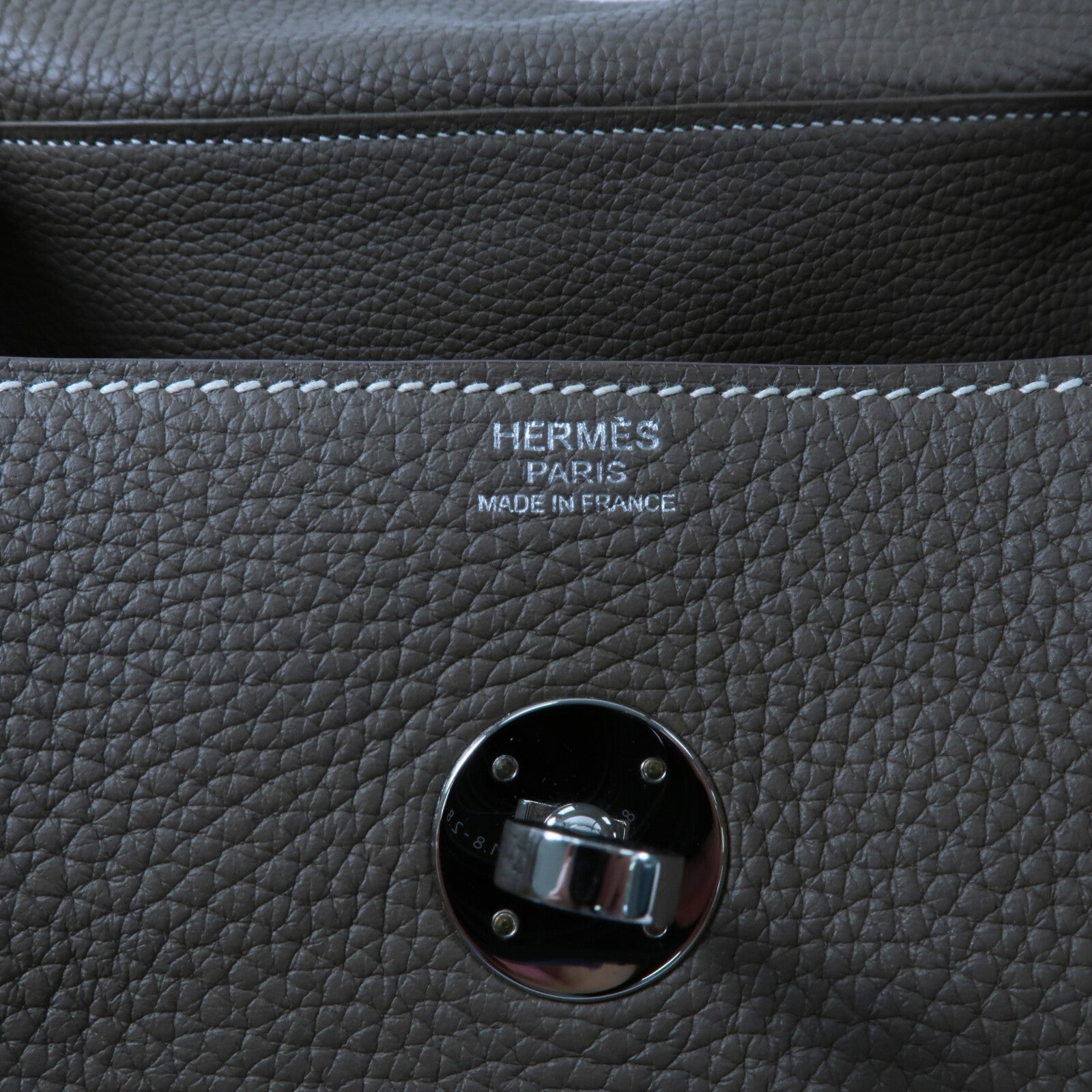 HERMES Clemence皮革Lindy 30手挽肩背兩用袋Etoupe