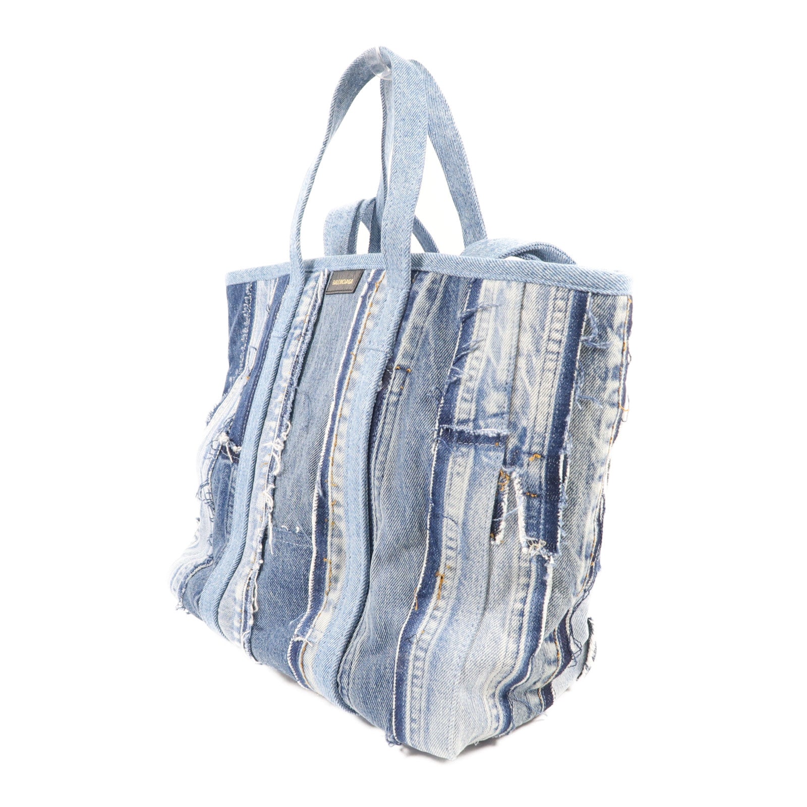 BALENCIAGA 牛仔布Barbes East-West Tote Bag銀扣手挽肩背兩用袋