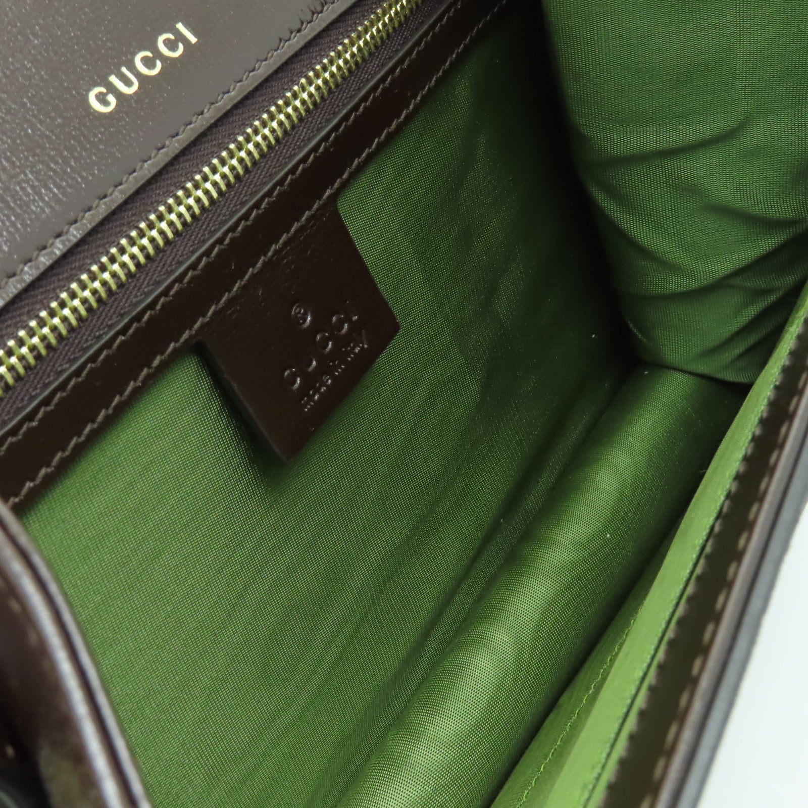 GUCCI 【激減優惠】麂皮皮革Shoulder Bag金扣肩背袋啡色