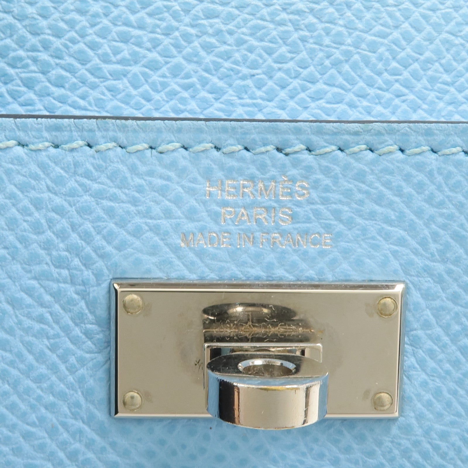 HERMES Epsom皮革Kelly Pocket Compact Wallet錢包Celeste