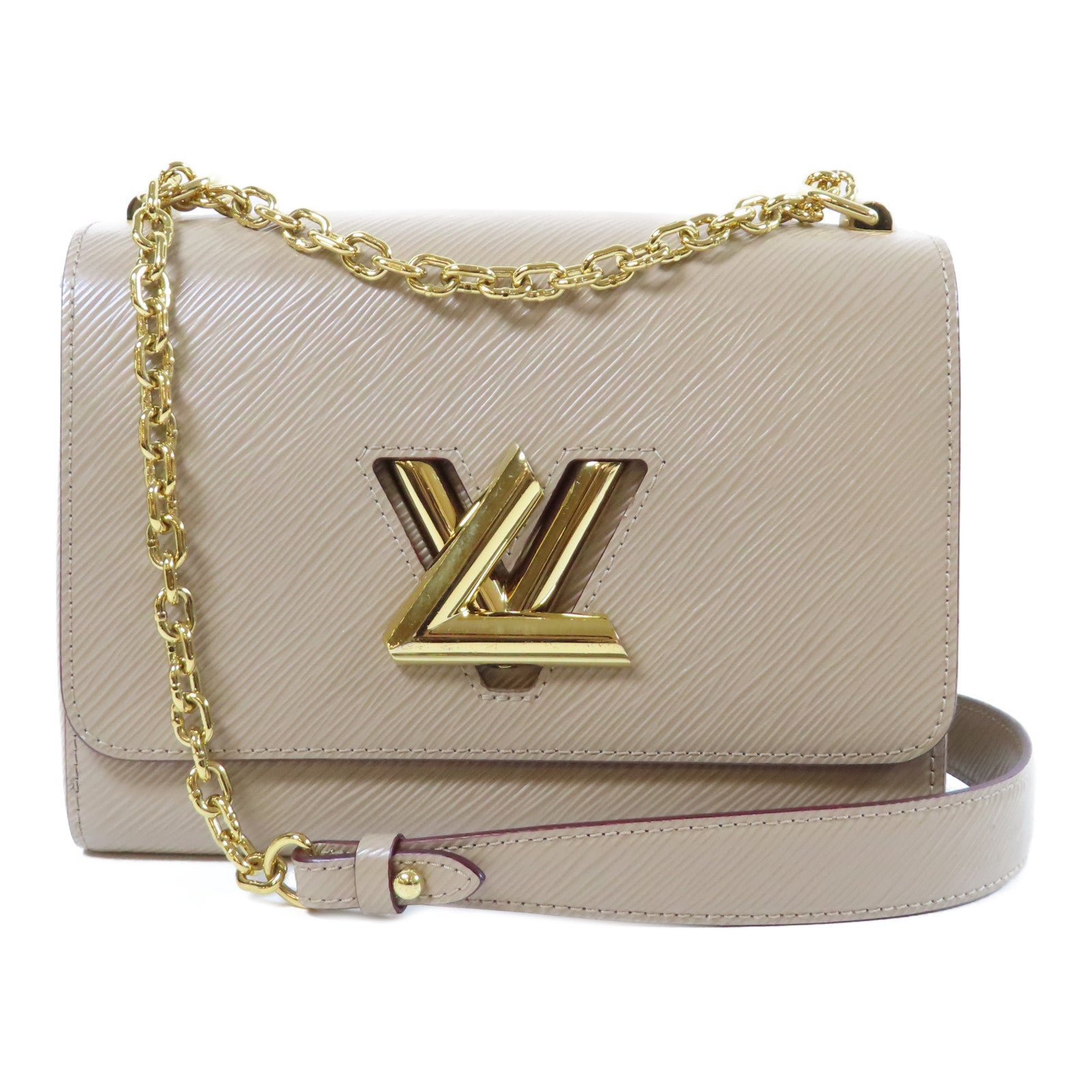 LOUIS VUITTON 【激減優惠】Epi皮革Twist MM金扣鏈帶肩背袋粉紅色
