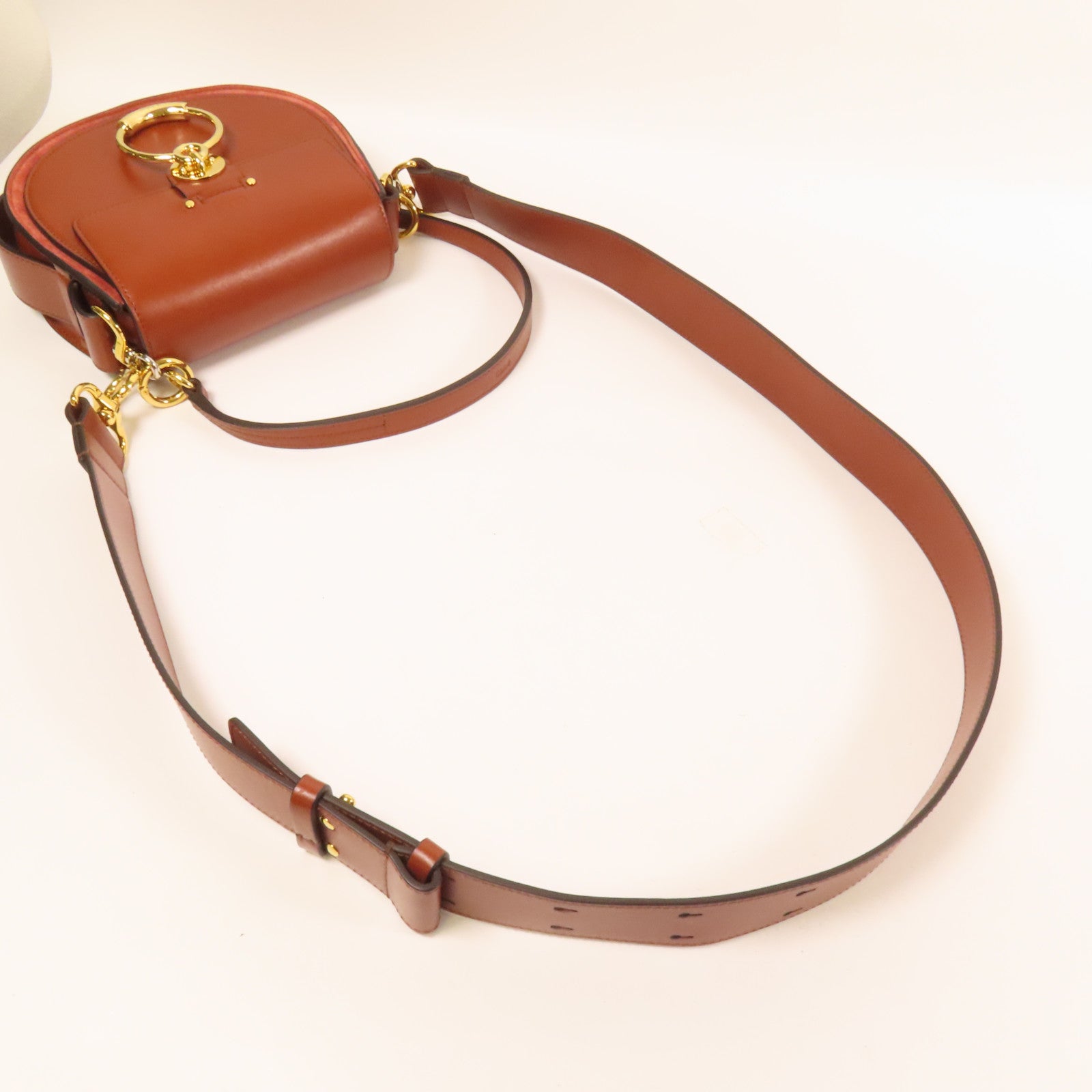 Chloe 牛皮皮革Tess金扣手挽肩背兩用袋