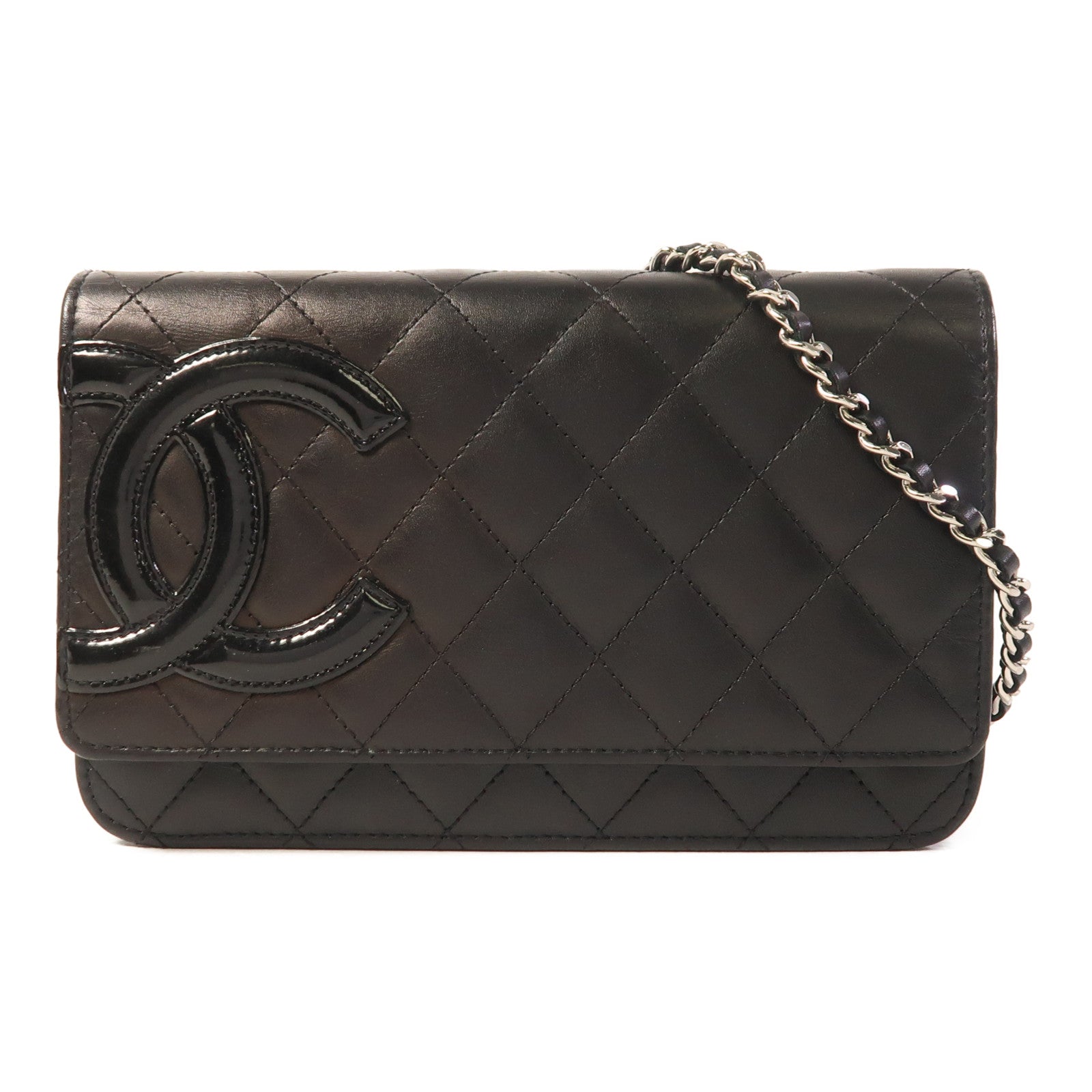 CHANEL 牛皮皮革WOC Wallet On Chain銀扣鏈帶肩背袋