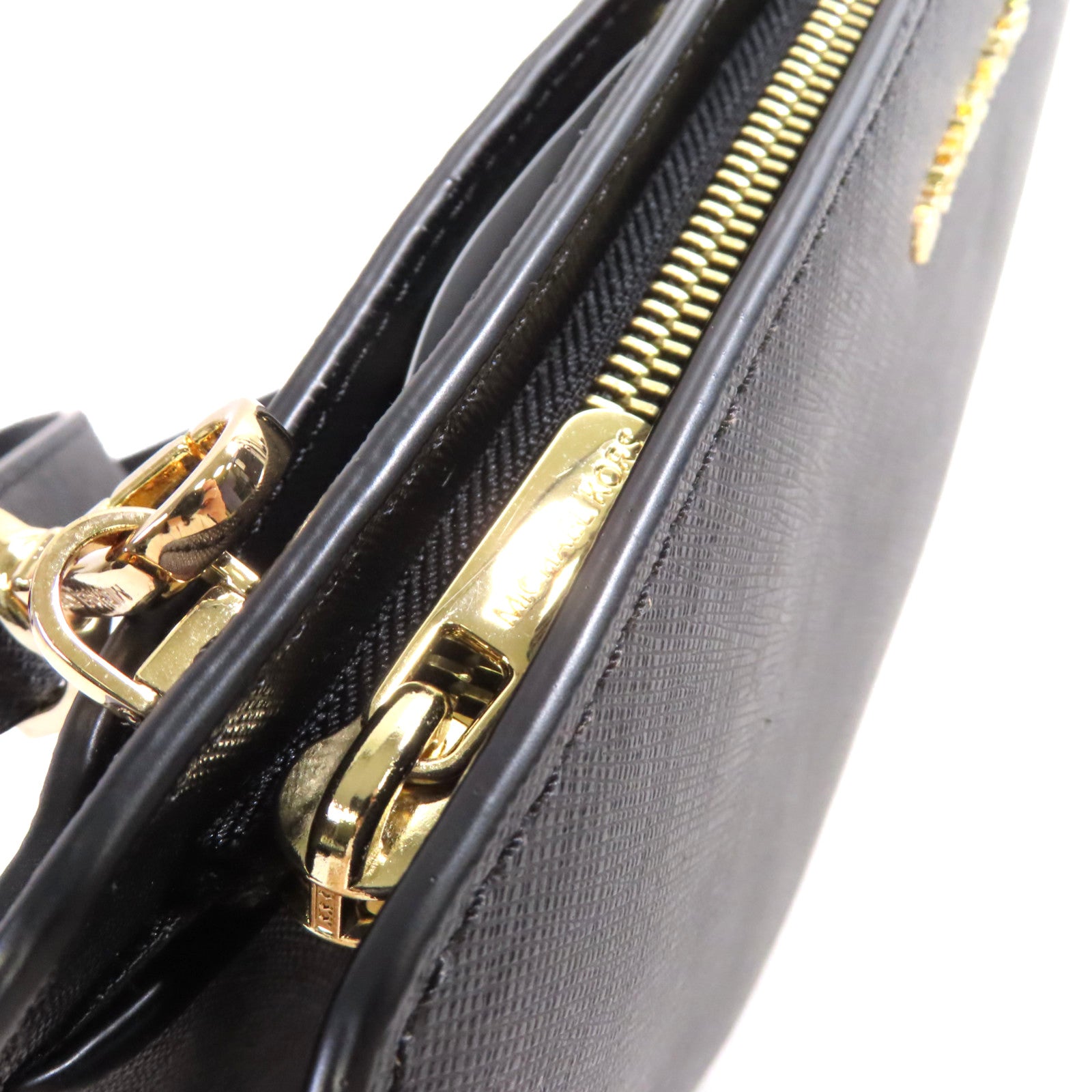 Michael Kors Saffiano皮革Shoulder Bag金扣肩背袋黑色