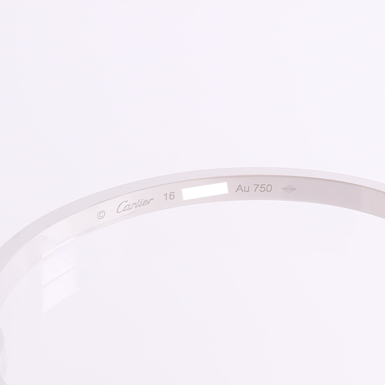 CARTIER 18K白金Love Bangle SM Paved鑽石手鐲