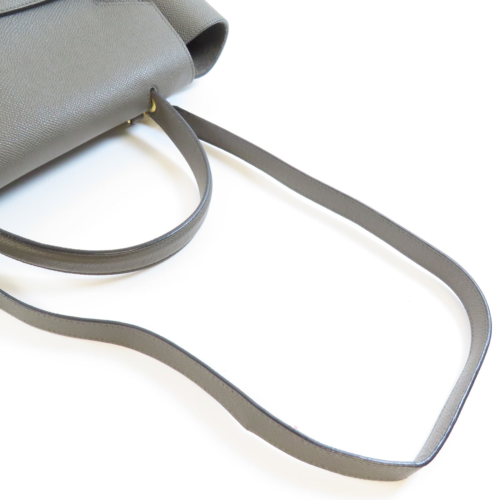 CELINE 牛皮皮革Belt Bag金扣手挽肩背兩用袋灰色