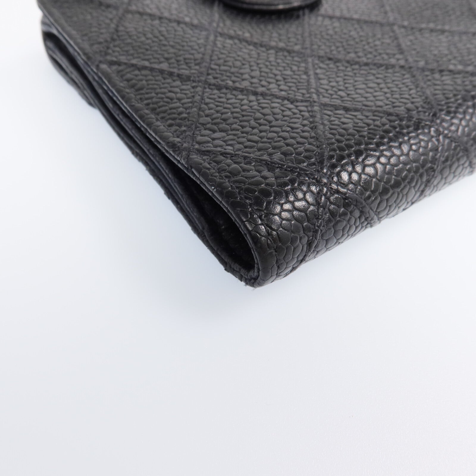 CHANEL 牛皮皮革Fold Wallet金扣錢包