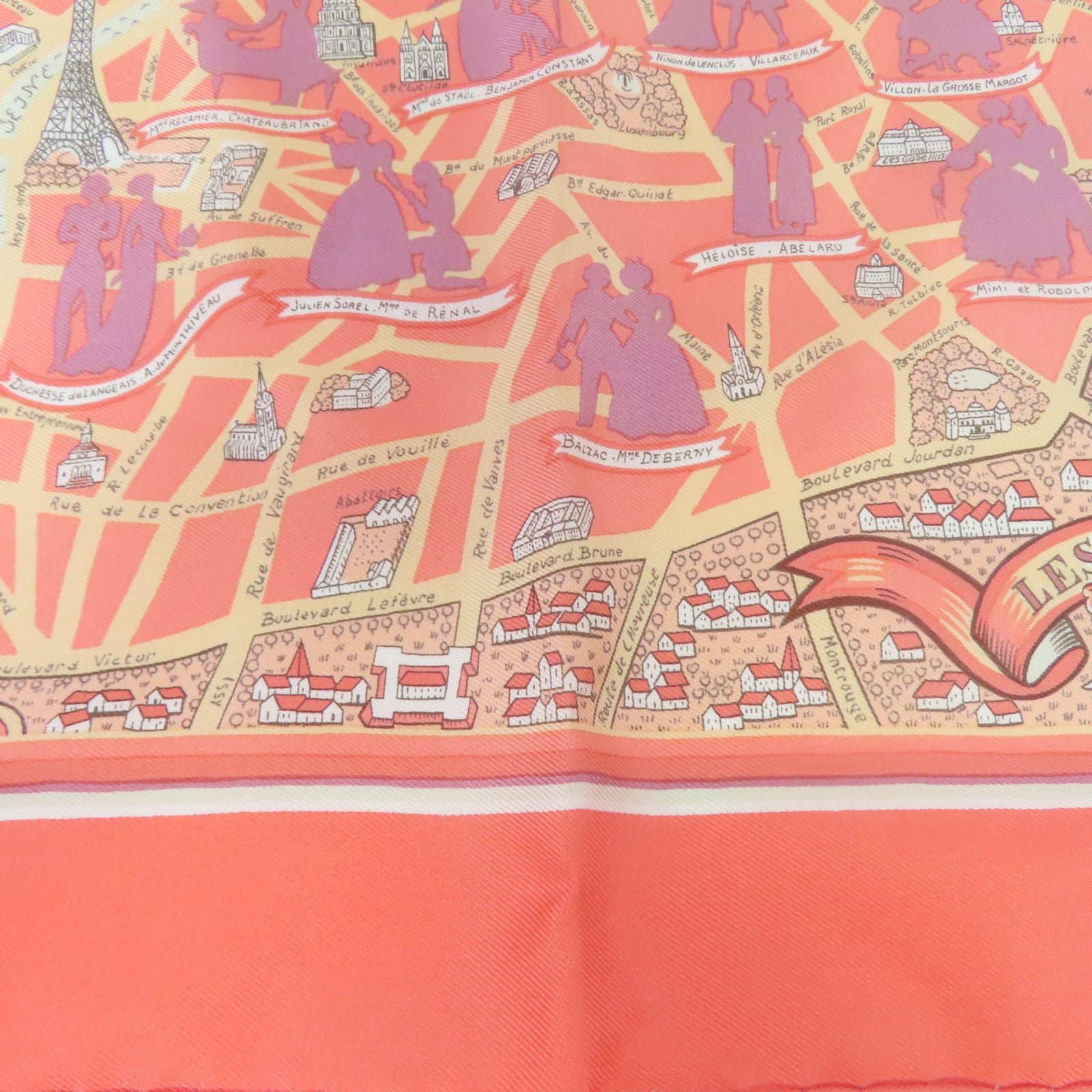 HERMES 【激減優惠】絲質Scarf絲巾橙紅色/橙色