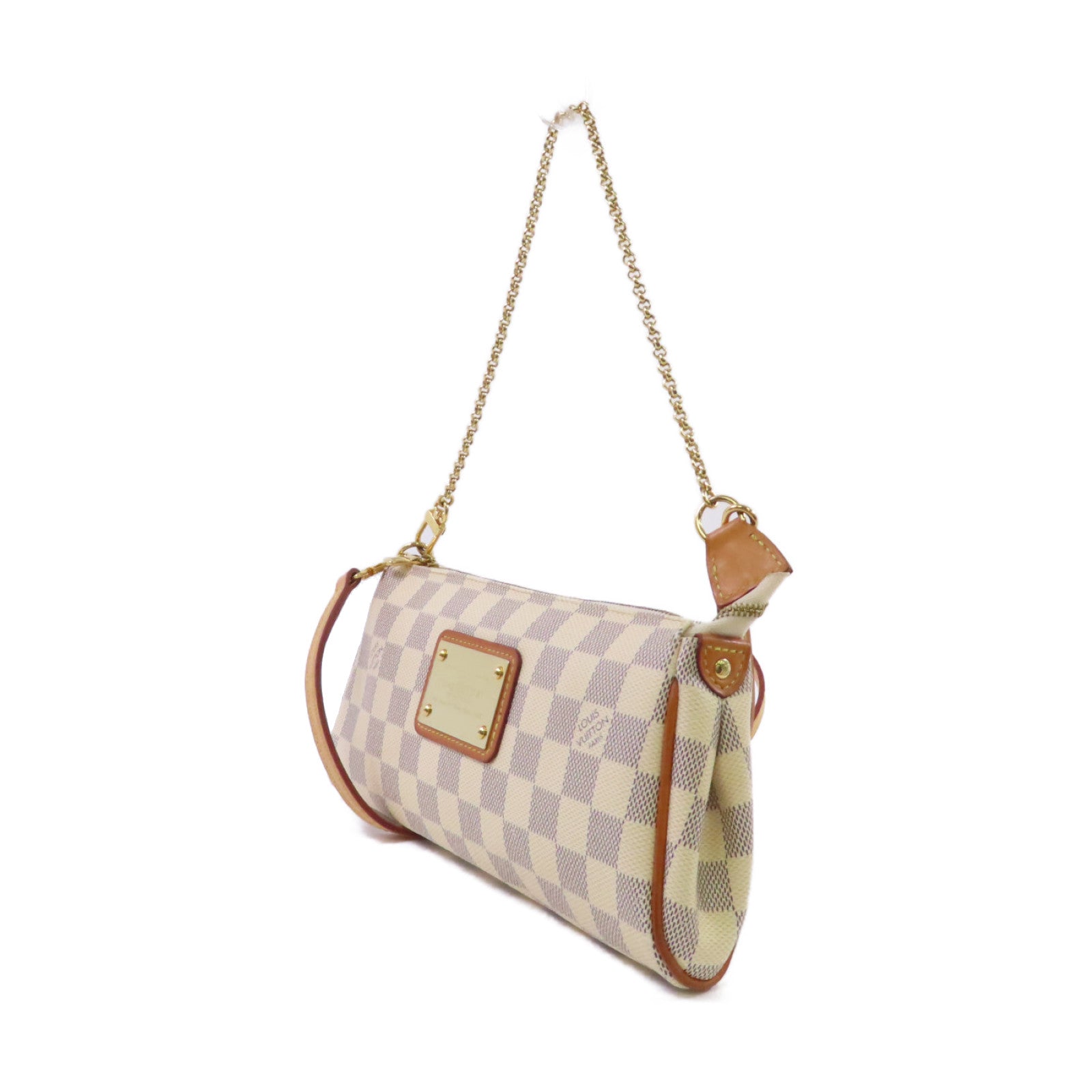 LOUIS VUITTON Damier Azur Eva 2Way Shoulder Bag金扣手挽肩背兩用袋米白色