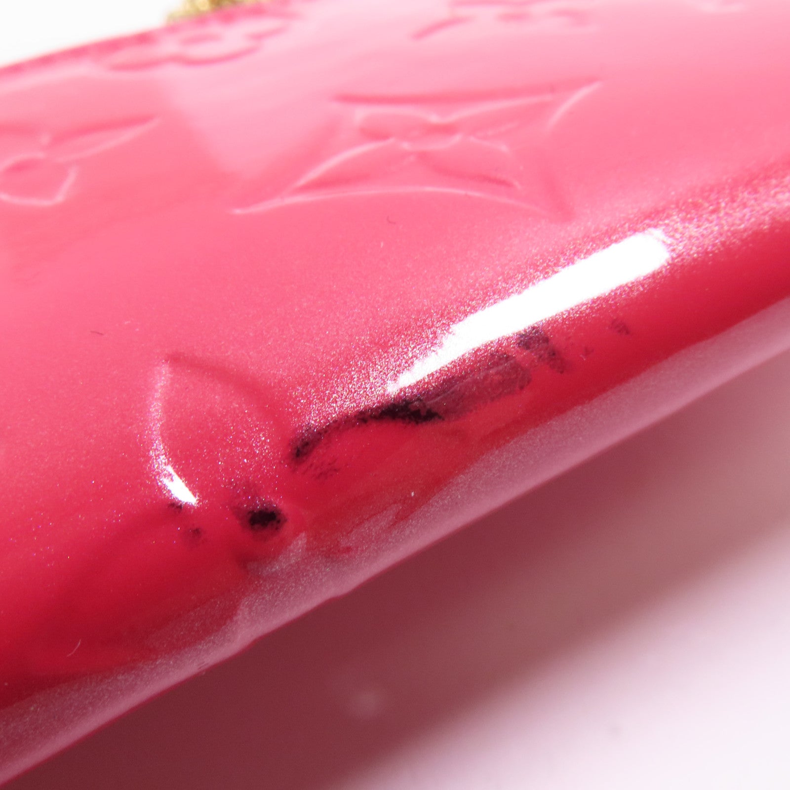 LOUIS VUITTON Vernis Card Case金扣卡片套粉紅色